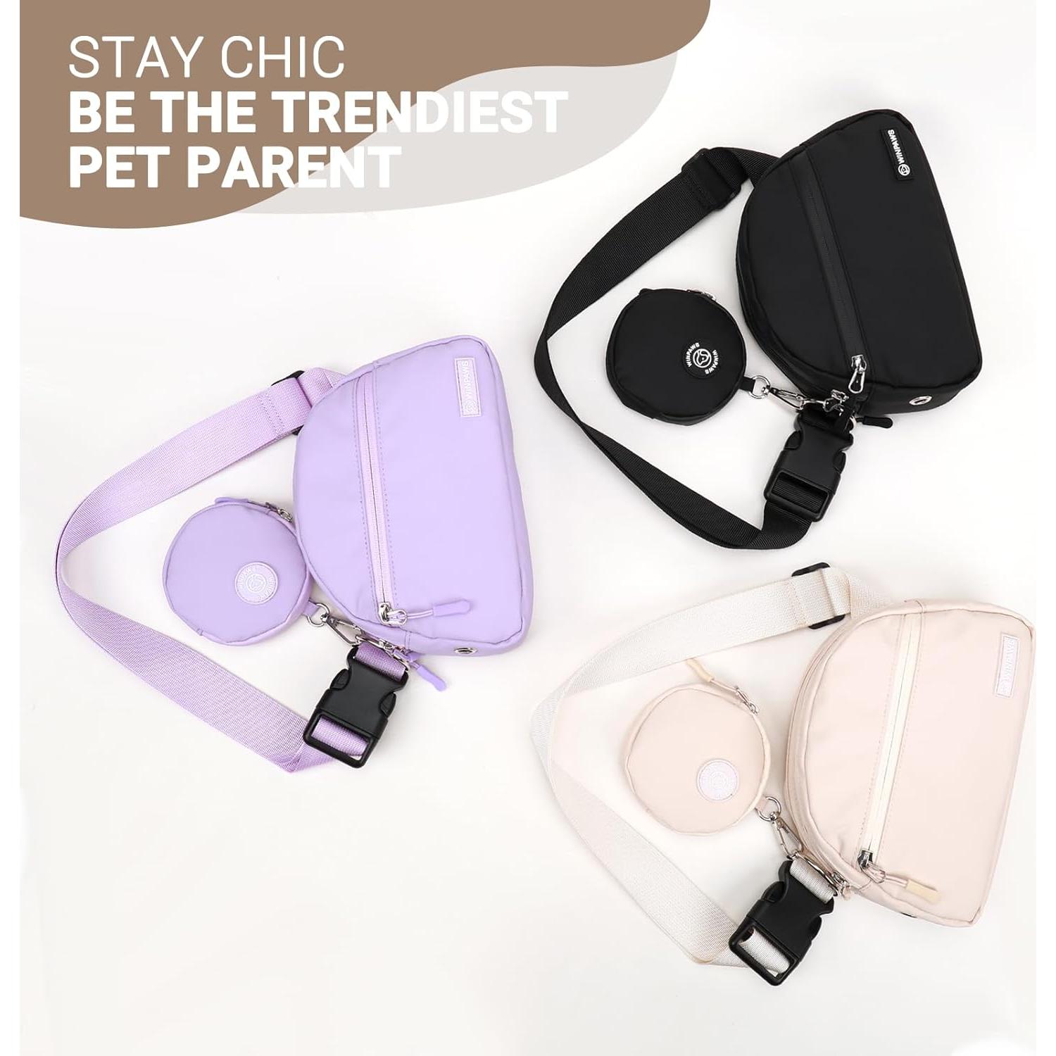 Bolsa de golosinas para perros Winpaws negra con clicker y soporte