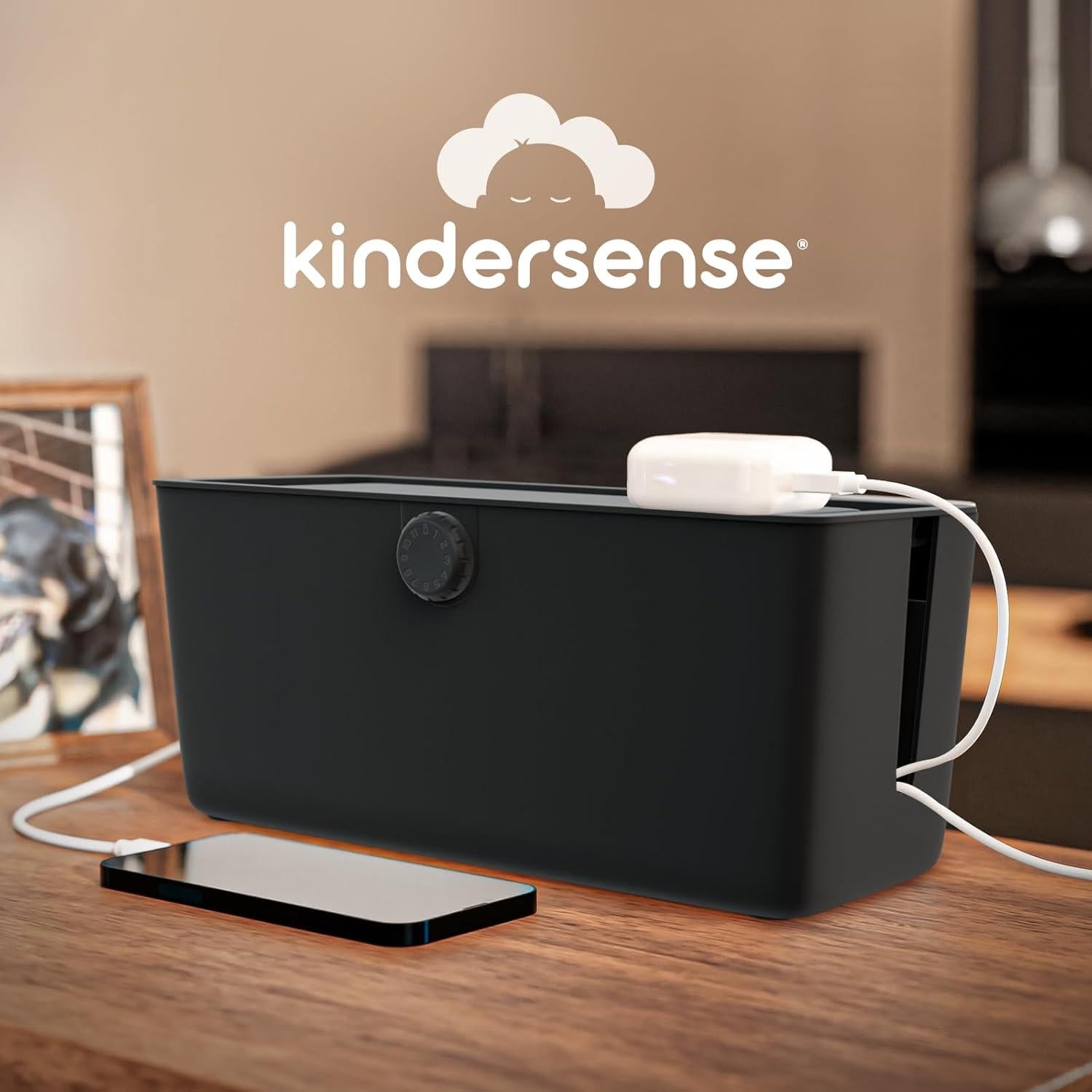 Caja de Gestión de Cables KinderSense - Organizador Negro 76.2x33.8x33.8 cm