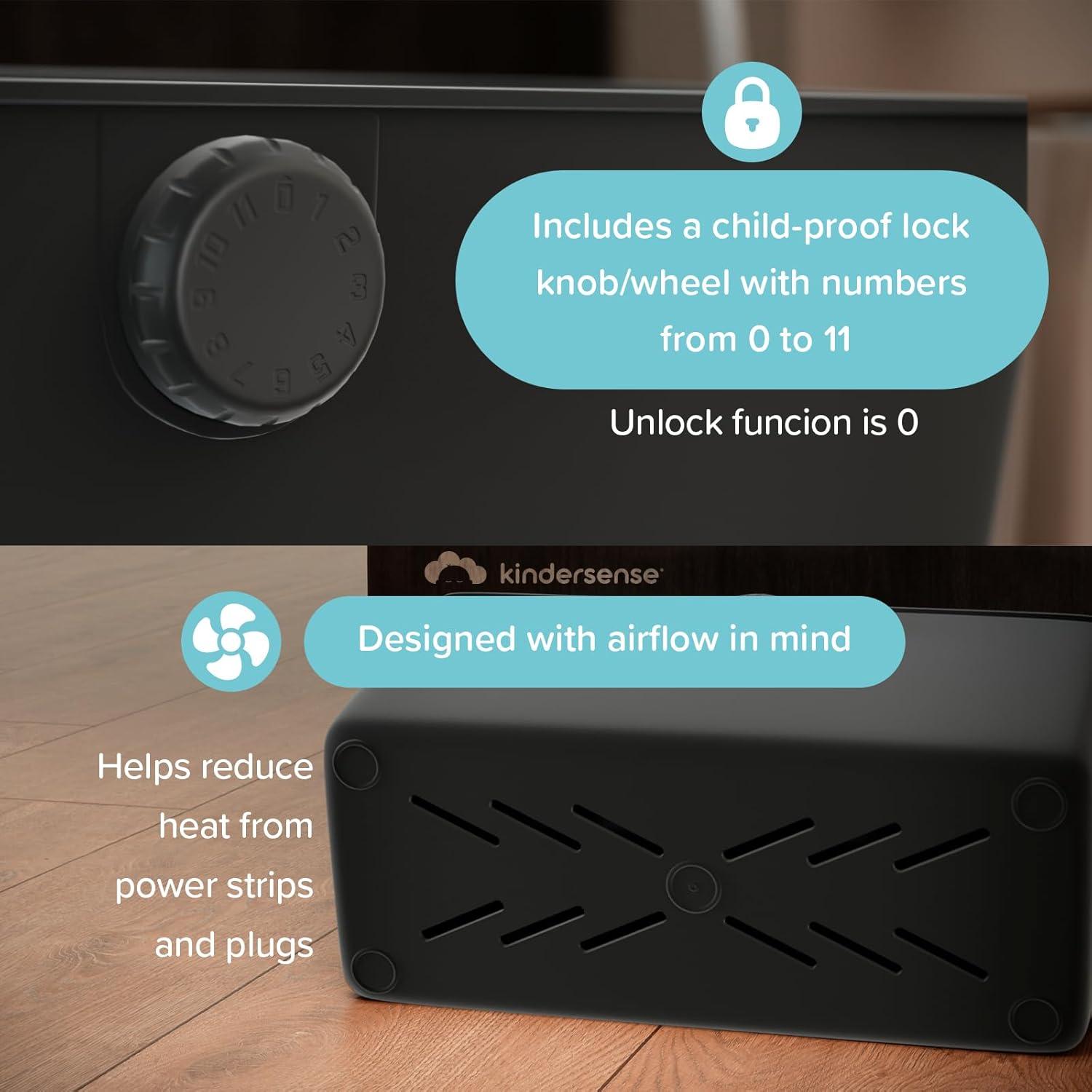 Caja de Gestión de Cables KinderSense - Organizador Negro 76.2x33.8x33.8 cm