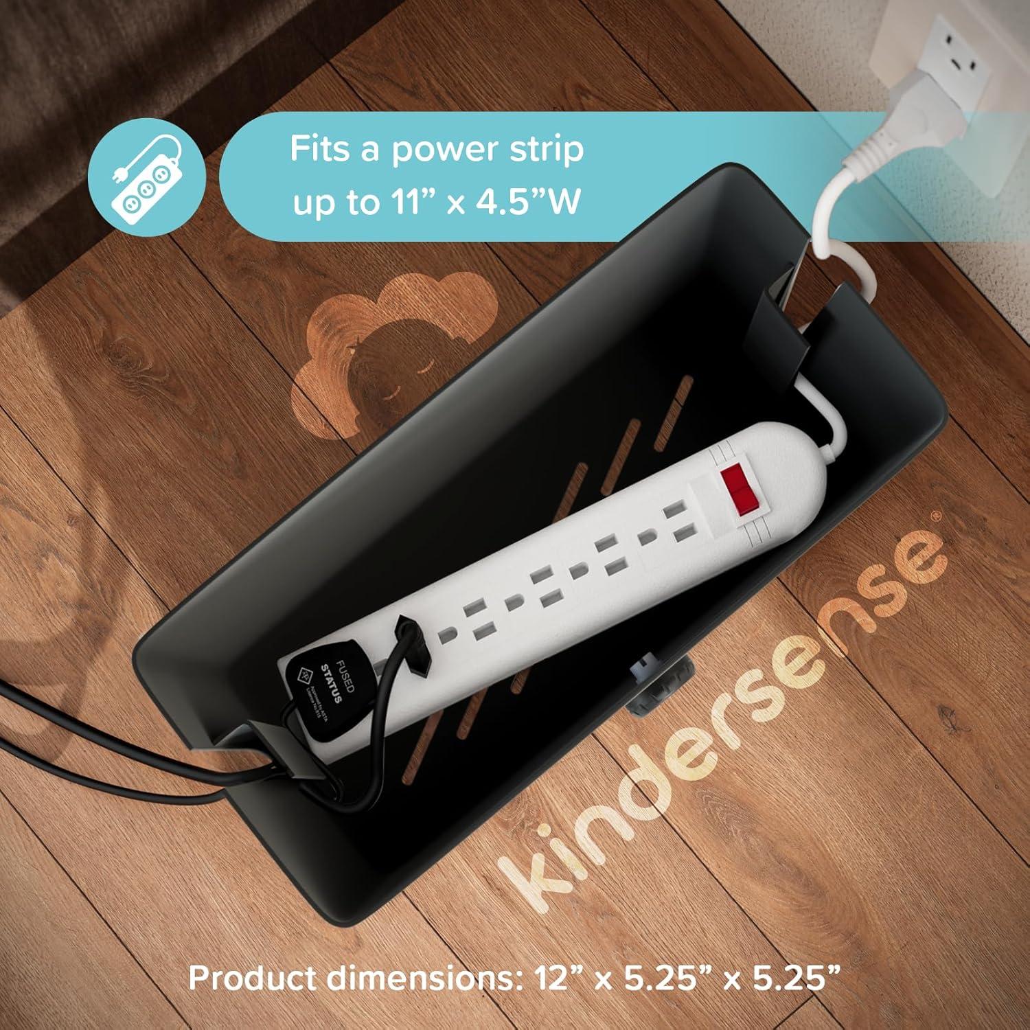 Caja de Gestión de Cables KinderSense - Organizador Negro 76.2x33.8x33.8 cm