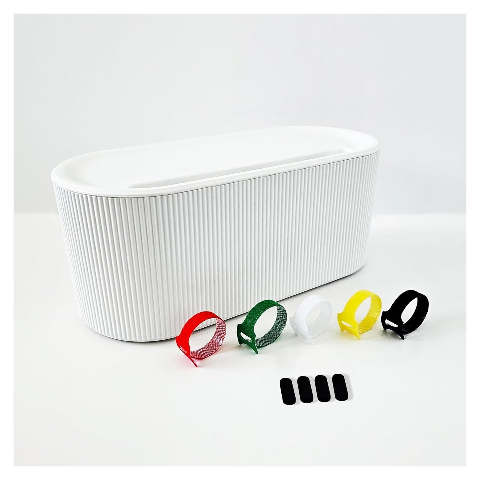 Caja Organizadora de Cables Roujili Blanca Grande 31.4x13.3x12.4cm