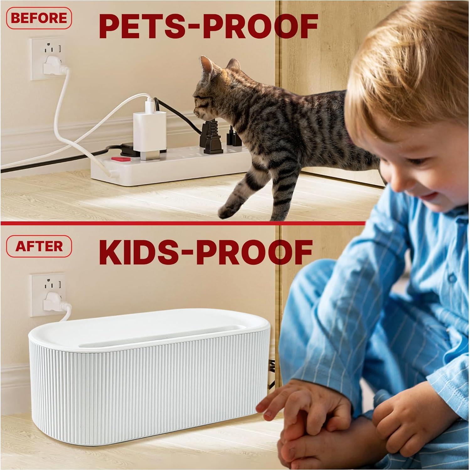 Caja Organizadora de Cables Roujili Blanca Grande 31.4x13.3x12.4cm