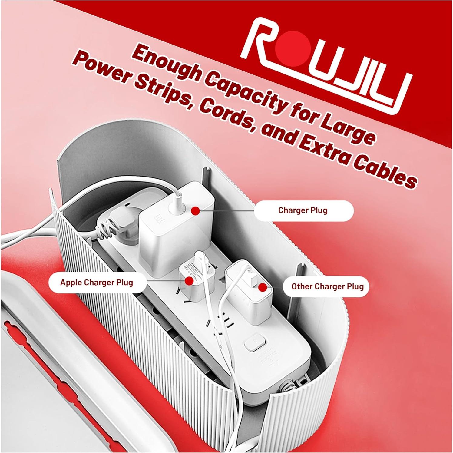 Caja Organizadora de Cables Roujili Blanca Grande 31.4x13.3x12.4cm