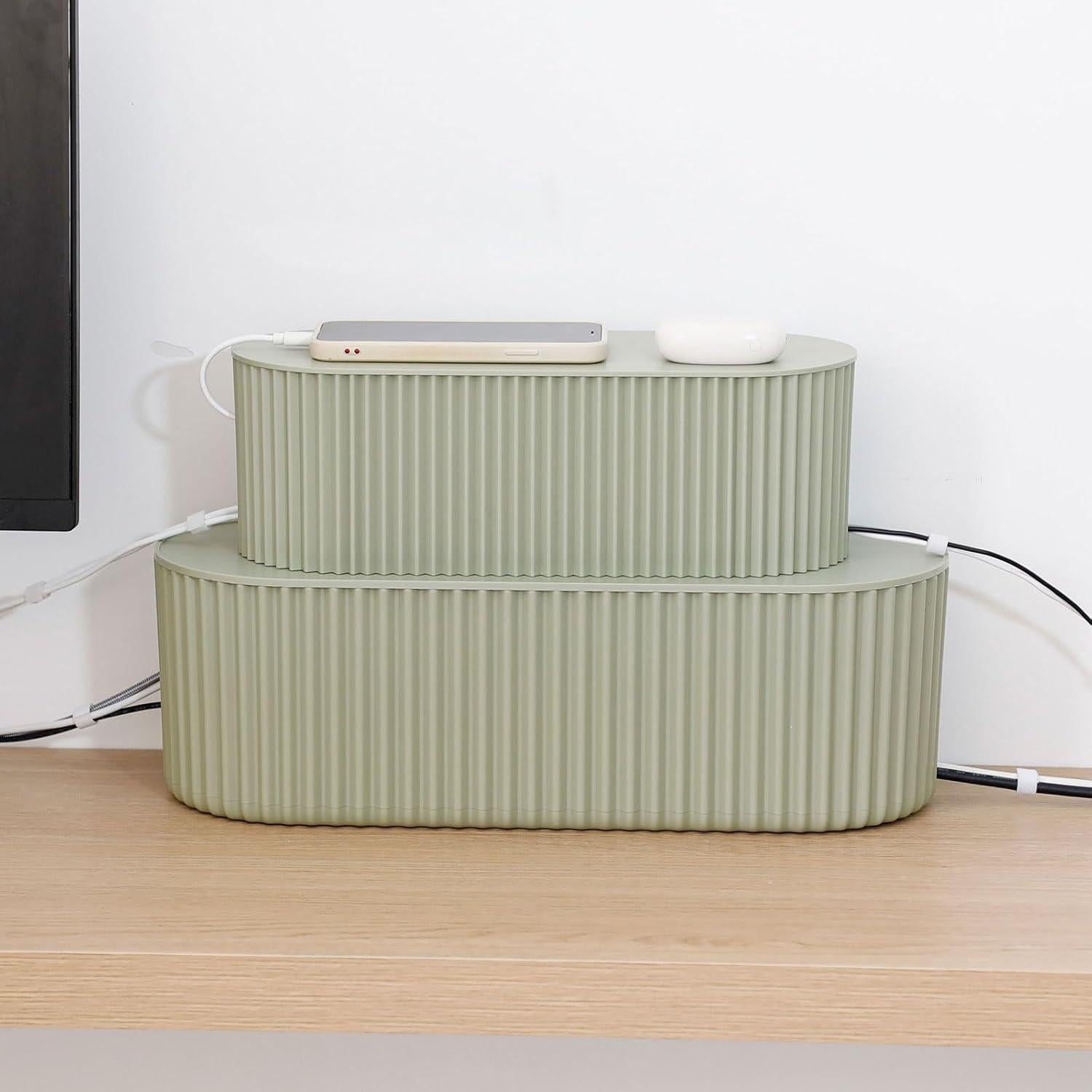 Caja Organizadora de Cables NINEWEEN Verde Pequeña 32.3x13x10.4cm