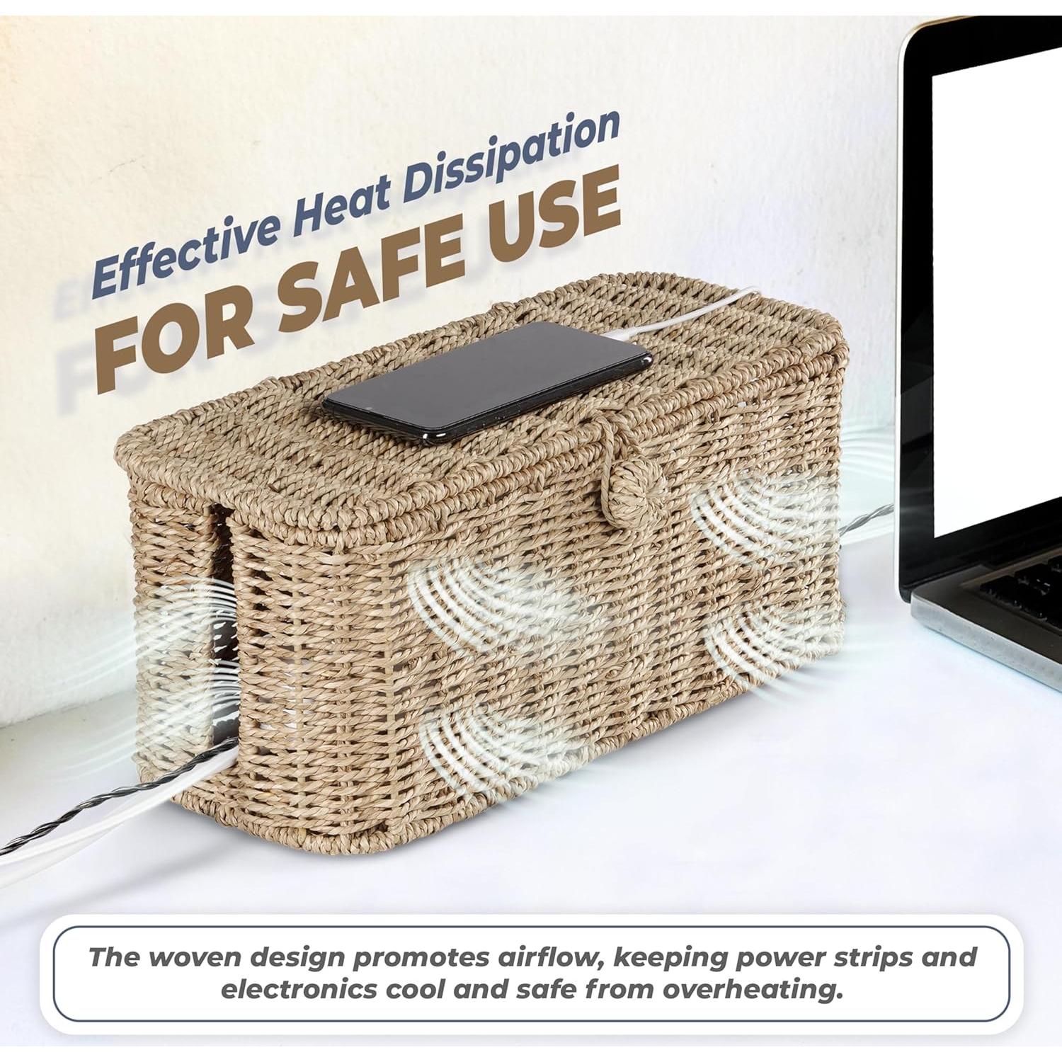 Juego de Cajas Organizadoras de Cables Cyperaceae - 2 Piezas