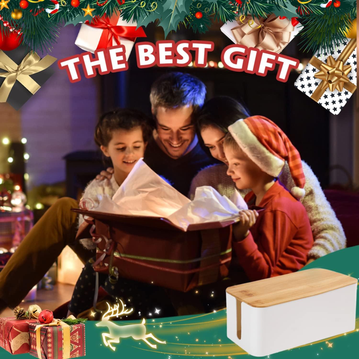 Caja Organizadora de Cables One Sheep Set 2 Bambú Grande y Mediano