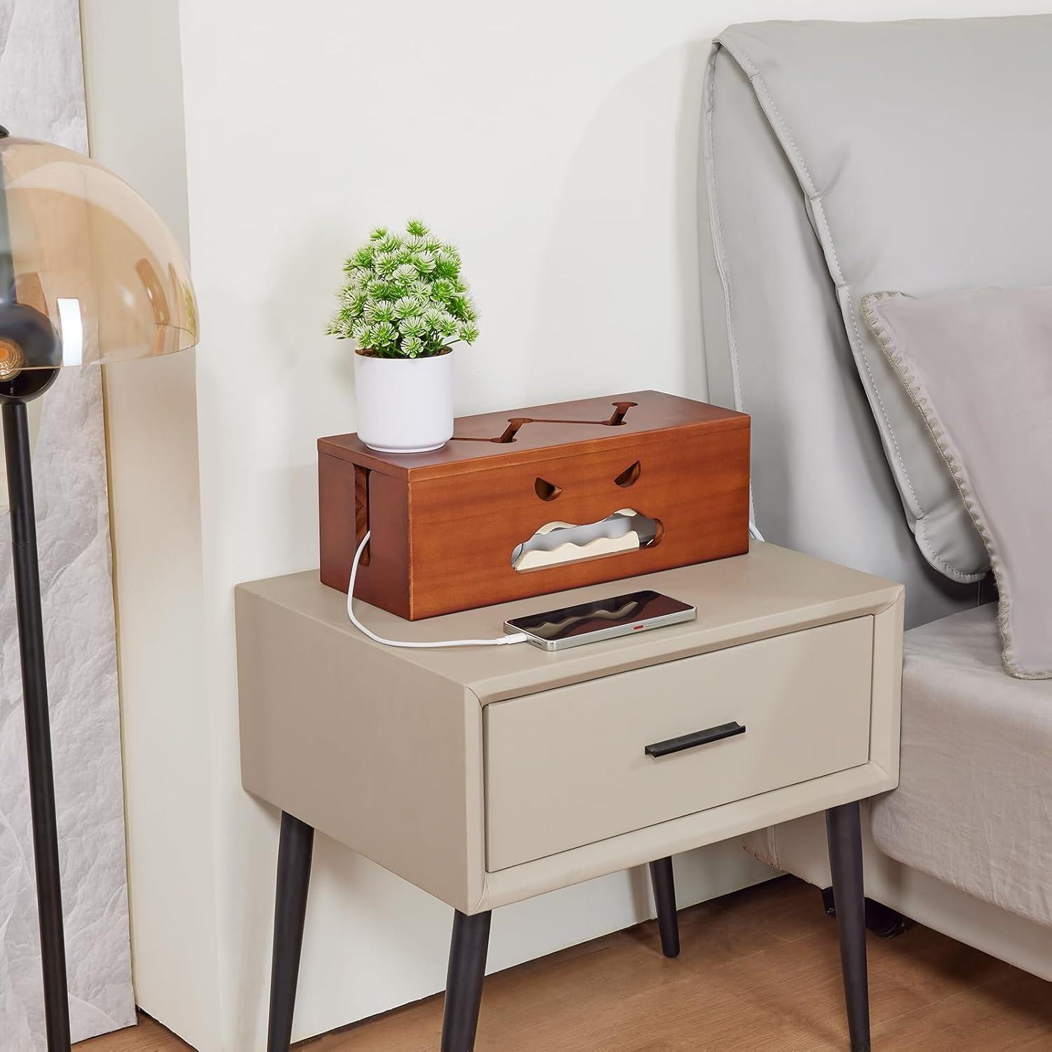 Caja Organizadora de Cables Grande House Joy 39x16cm Madera