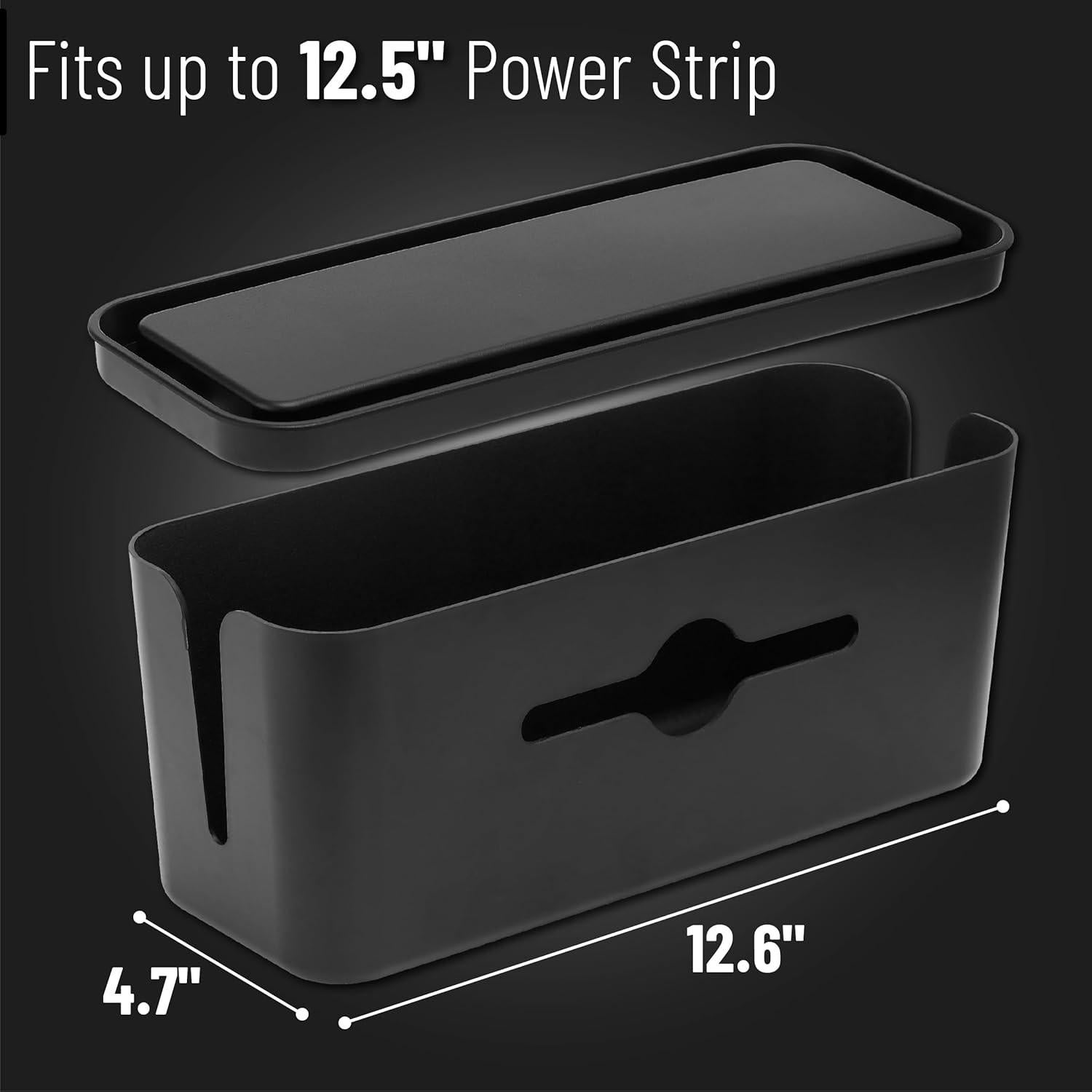 Caja Organizadora de Cables Bates - Grande, 32 cm, Incluye Clips y Bridas