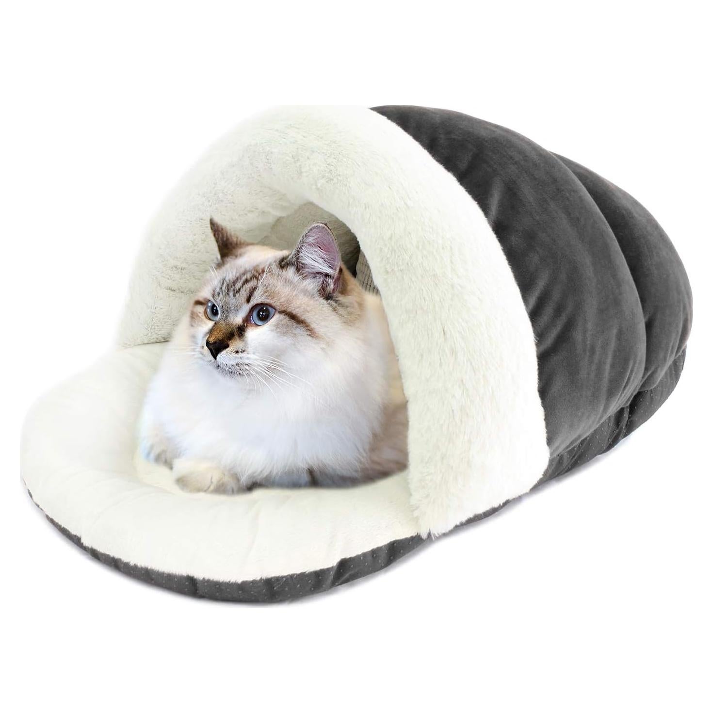 Cueva para Gatos ASPCA Gris 58x43 cm Acolchada y Lavable