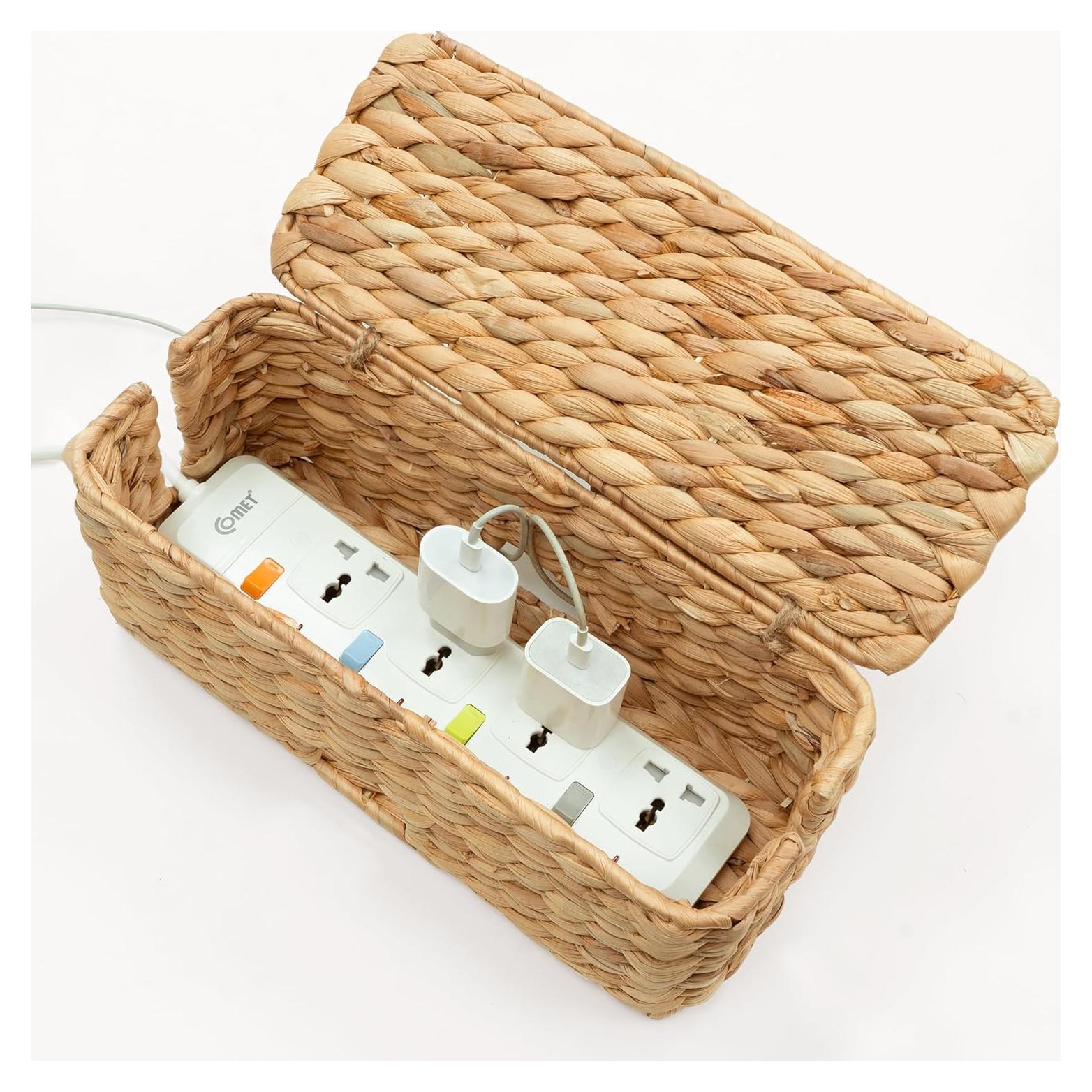 Caja Organizadora de Cables KOCHIRAKOSO de Ratan Hecho a Mano