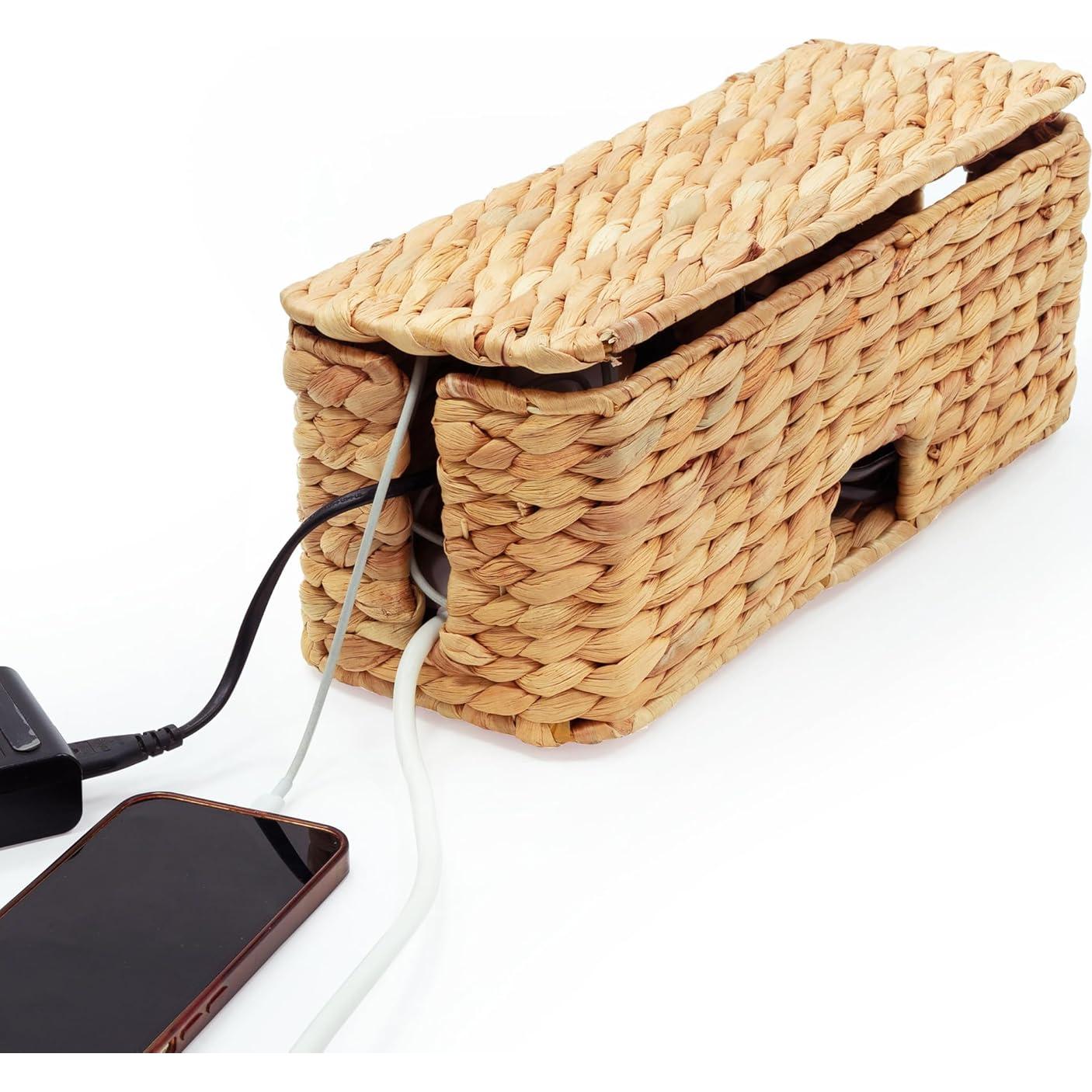 Caja Organizadora de Cables KOCHIRAKOSO de Ratan Hecho a Mano