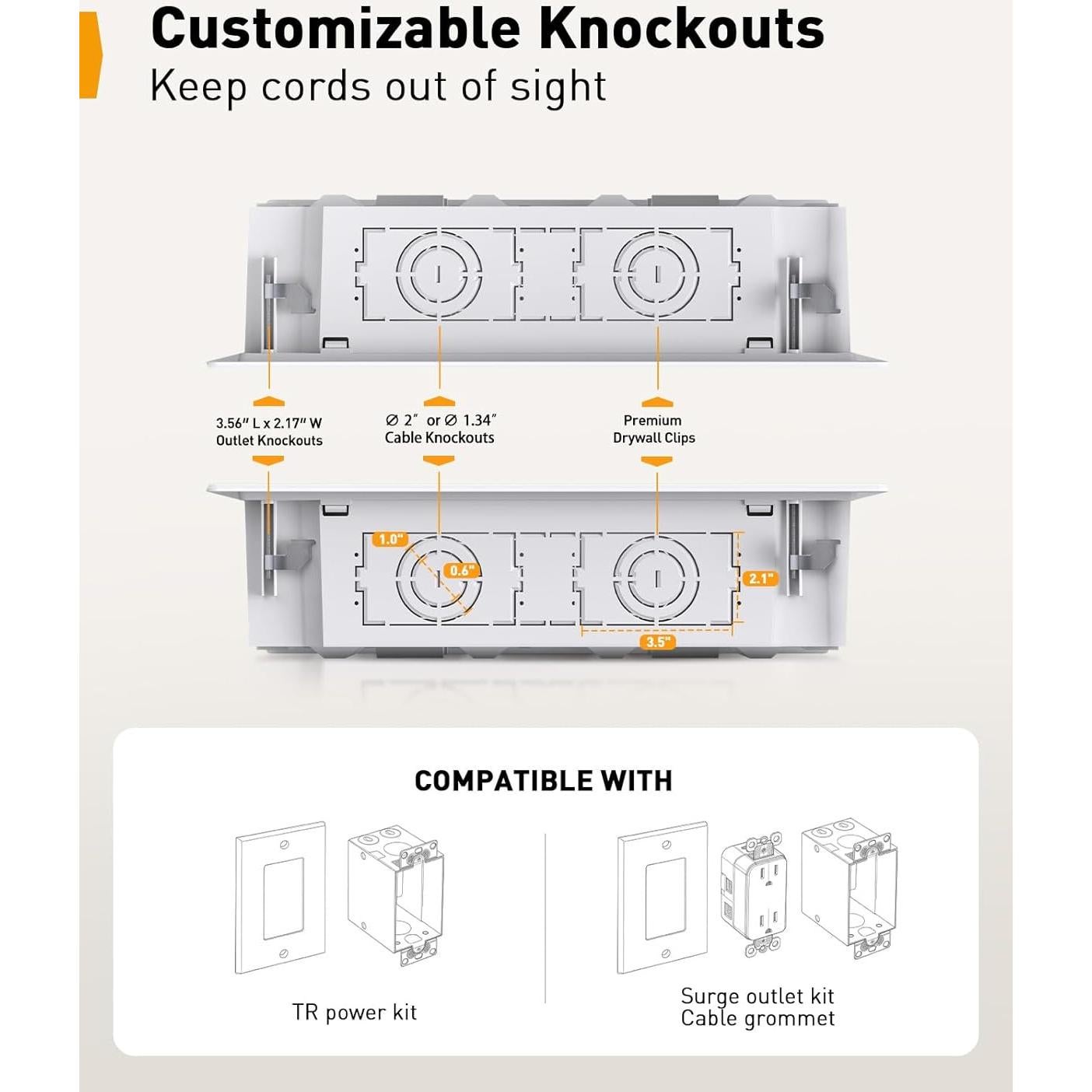 Caja de Medios Empotrada Perlegear 17" con Plantilla y Sierra