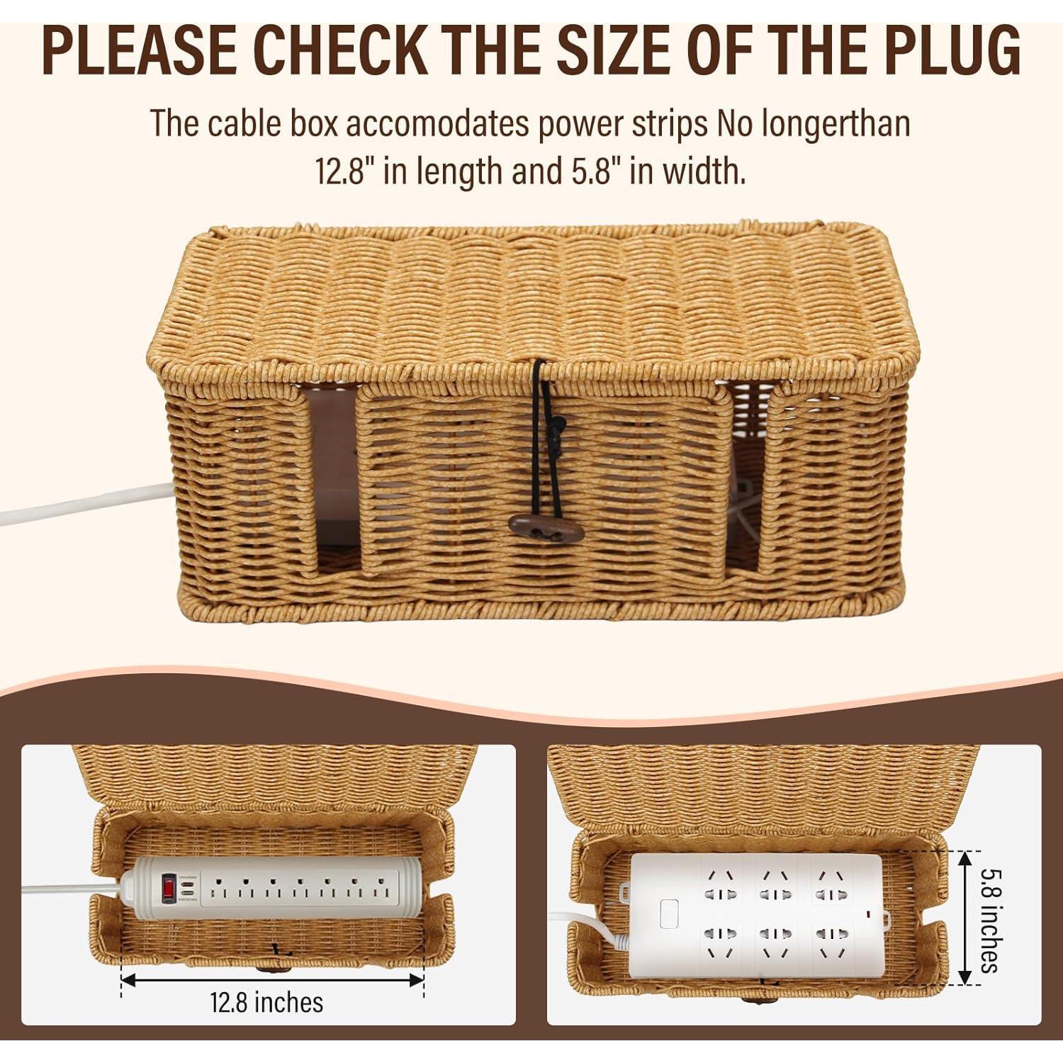 Caja Organizadora de Cables DOVORSY Rústica 2 Piezas 32.8x15x13cm