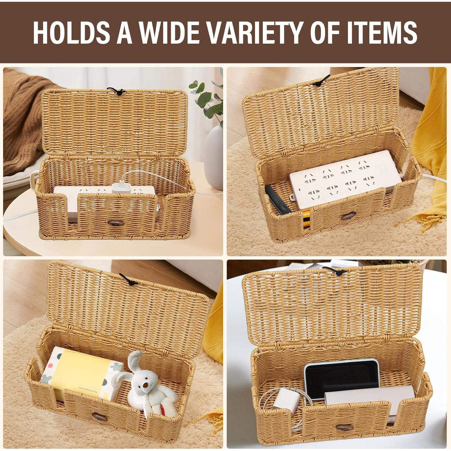 Caja Organizadora de Cables DOVORSY Rústica 2 Piezas 32.8x15x13cm