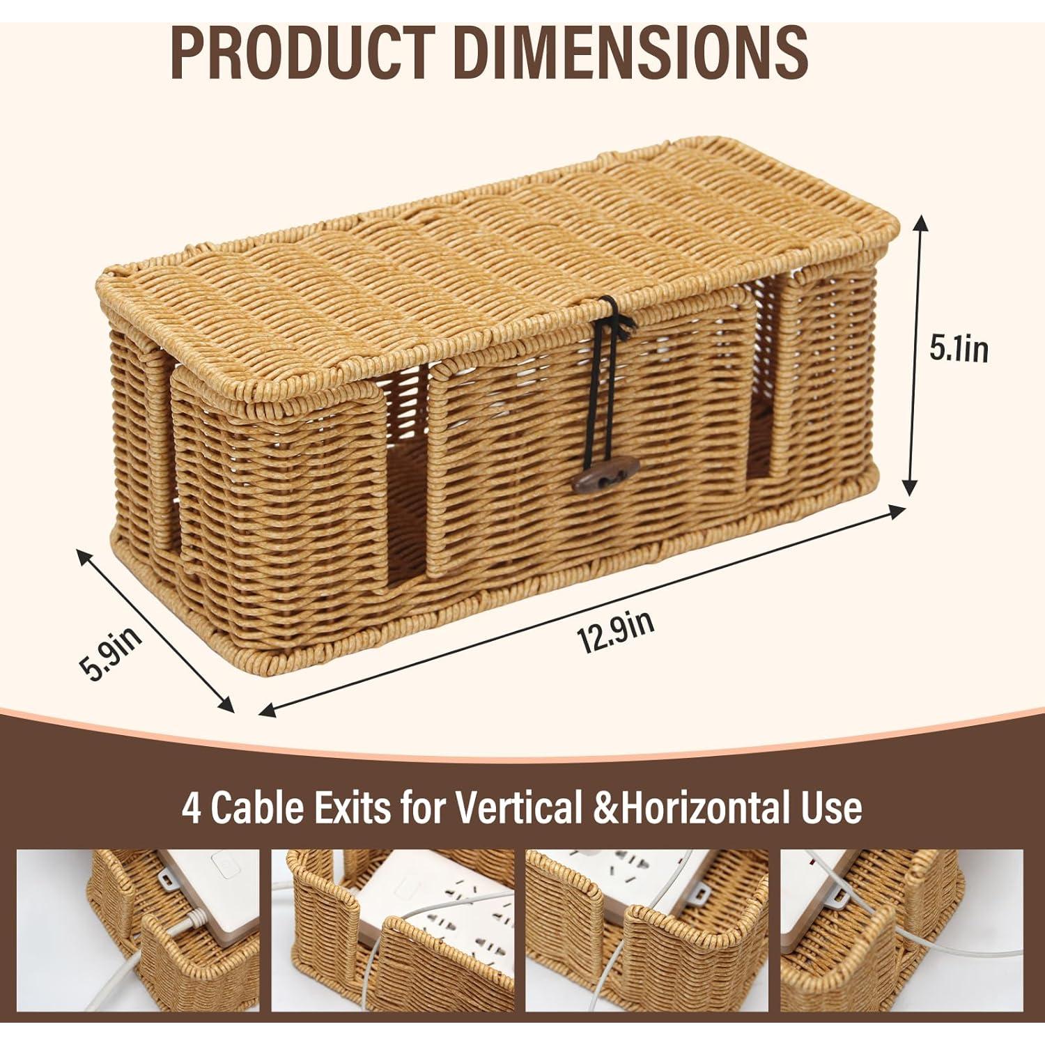 Caja Organizadora de Cables DOVORSY Rústica 2 Piezas 32.8x15x13cm