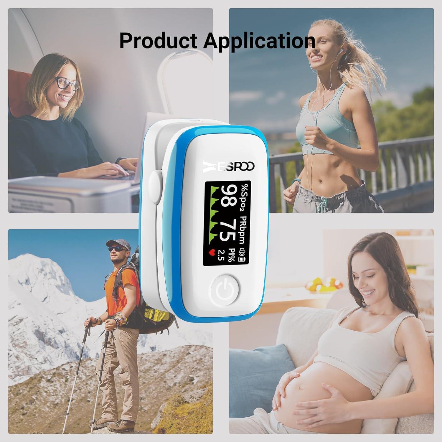 Oxímetro de Pulso ESPOO YM201 con 20 Memorias y Pantalla TFT