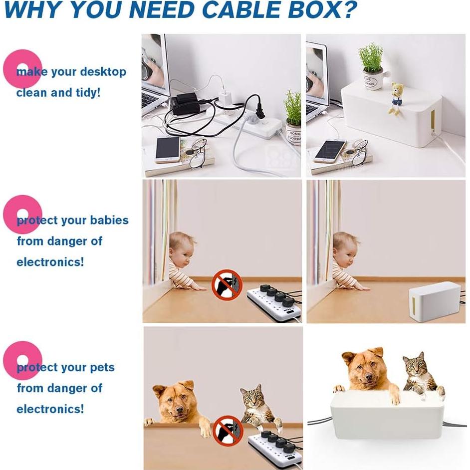 Caja Organizadora de Cables ShellKingdom CB100 - 2 Conjuntos Blanco