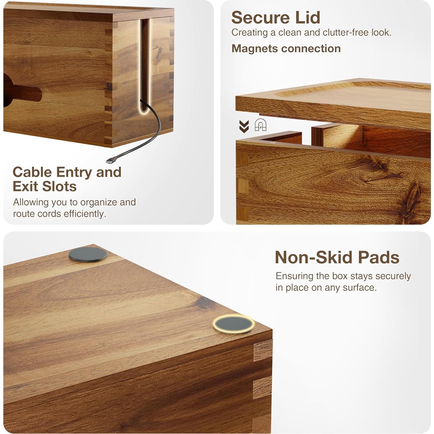 Caja de Gestión de Cables Tidita Acacia 38.1x15.2x17.5 cm