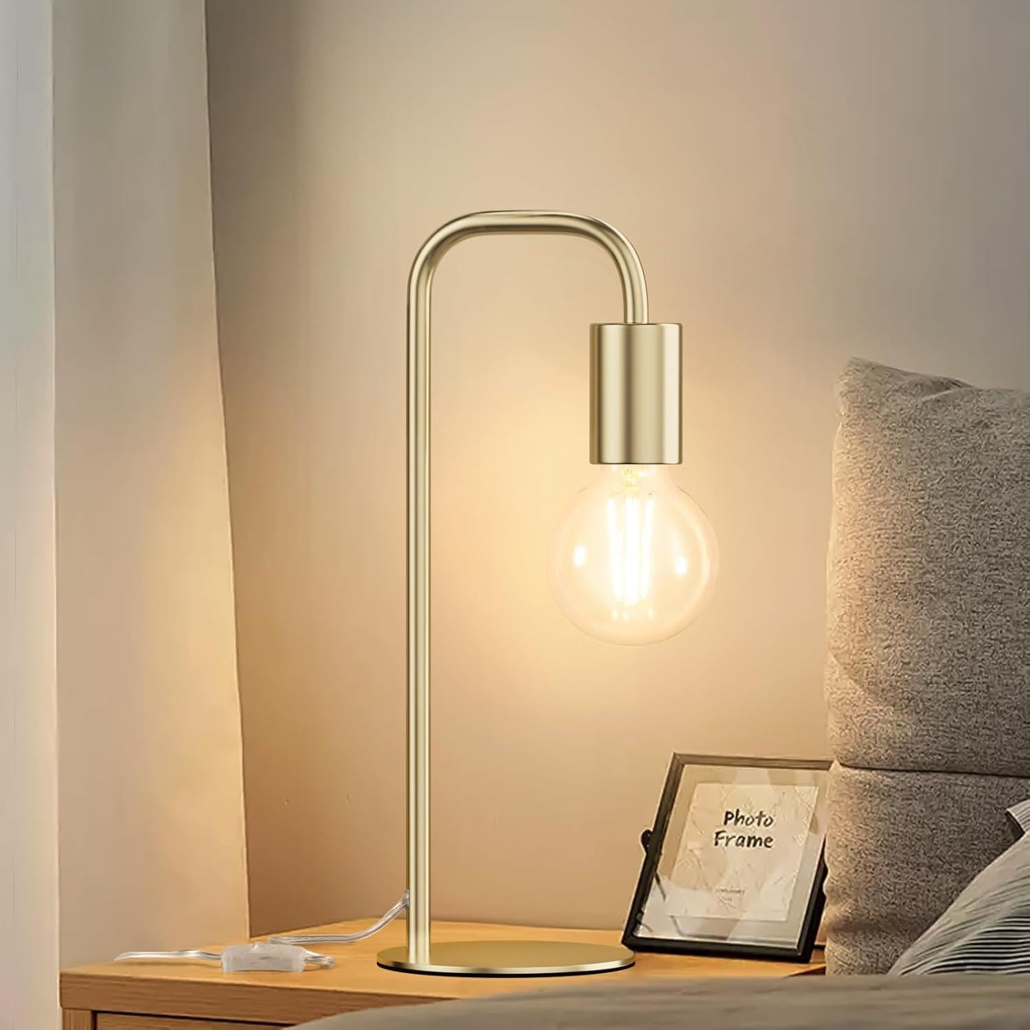 Lámpara de Mesa Industrial Iporovon E26 Dorada 34cm