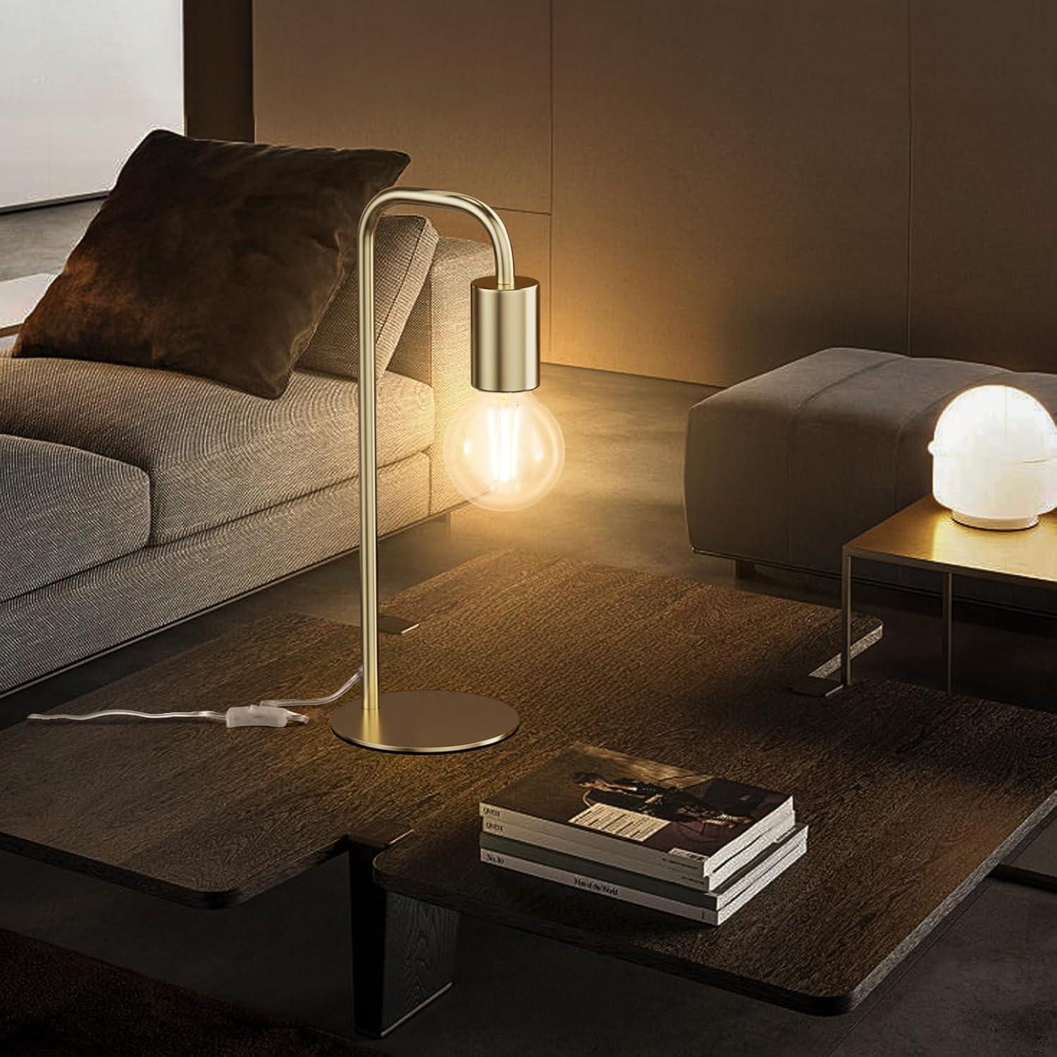 Lámpara de Mesa Industrial Iporovon E26 Dorada 34cm