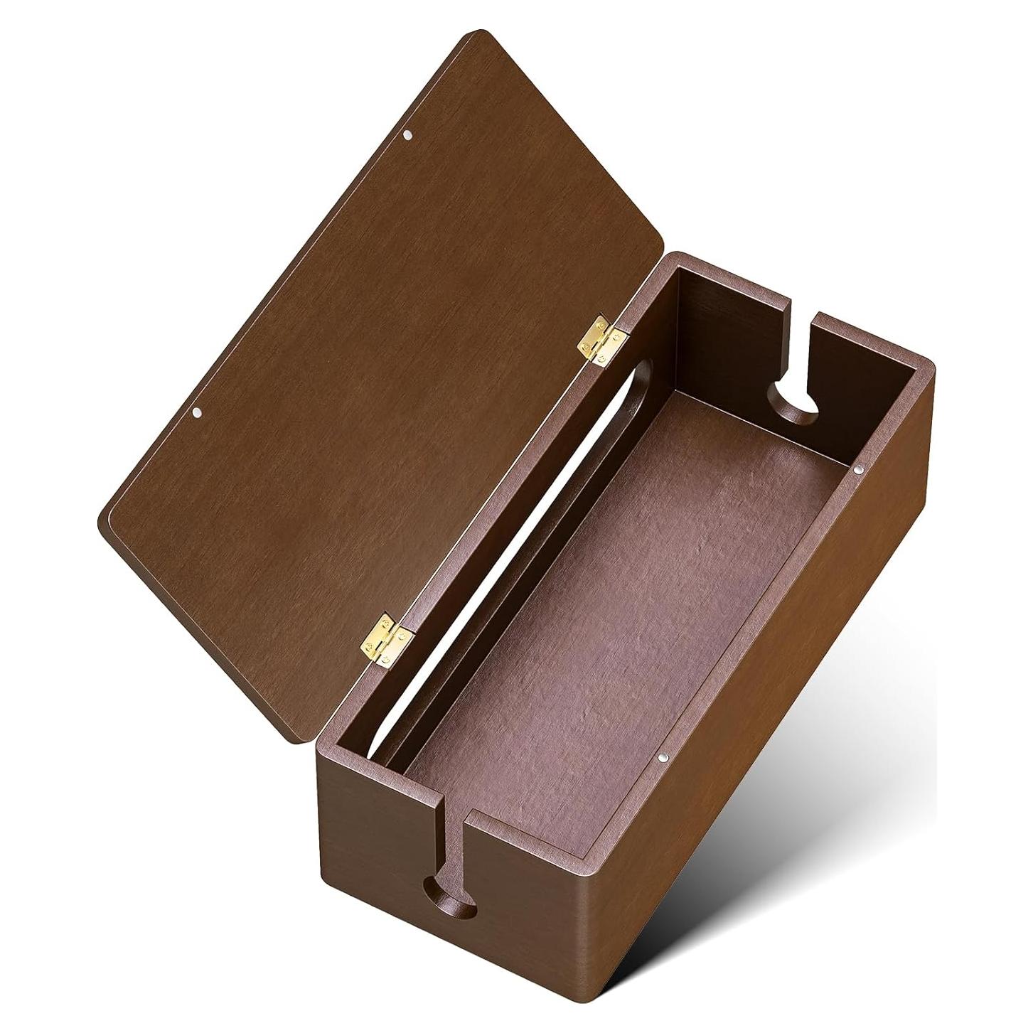 Caja Organizadora de Cables de Madera YECAYE con Tapa Magnética