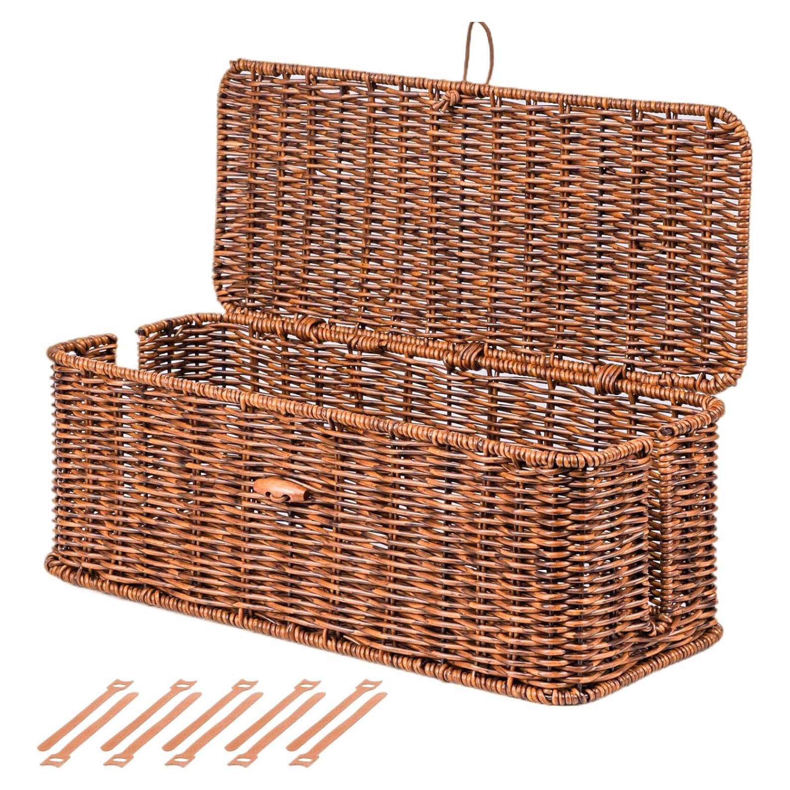 Caja de Gestión de Cables Brownlily Rattan 40x16 cm