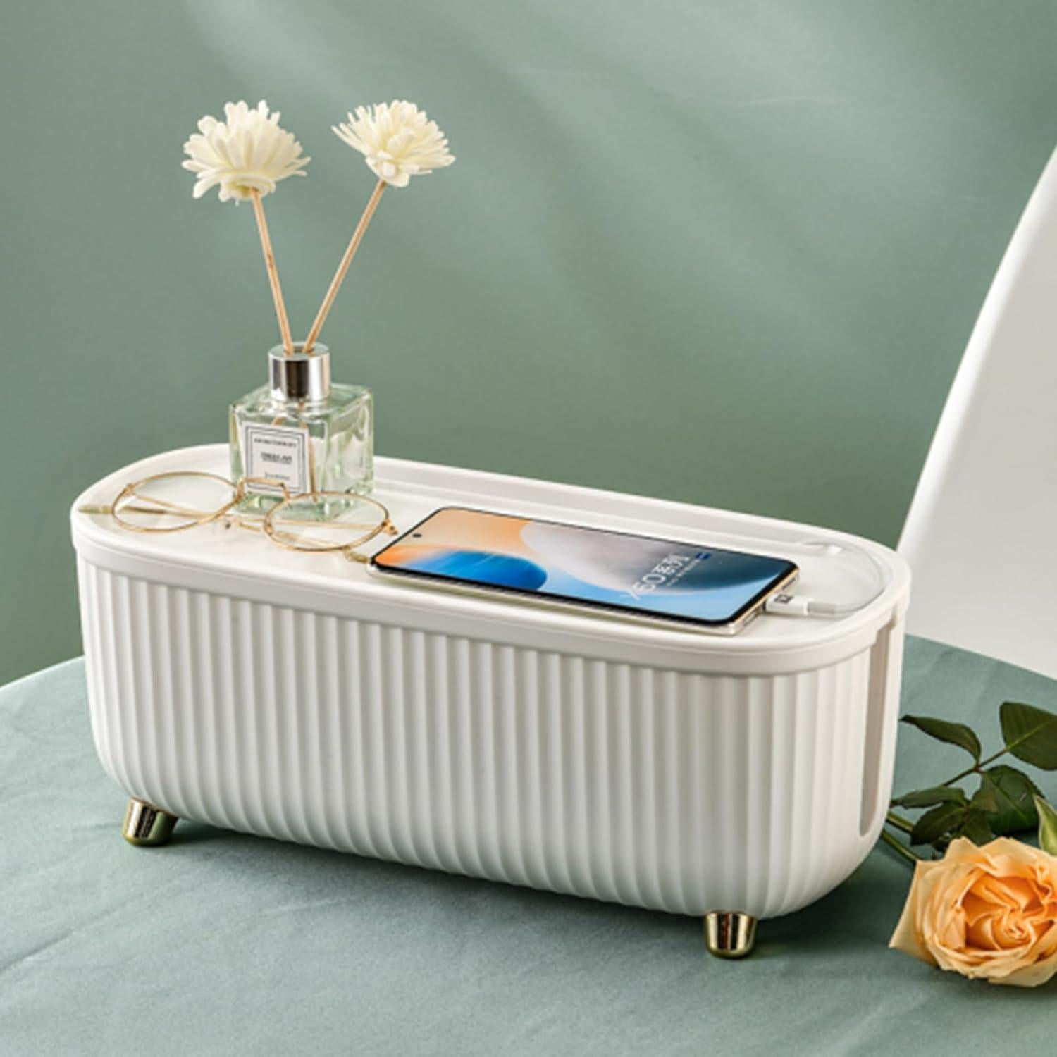 Caja Organizadora de Cables Lyellfe 2 Pack Blanca 34.8x15.2x12.7 cm