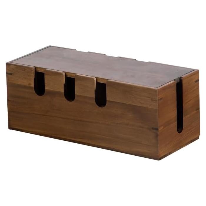 Caja Organizadora de Cables de Madera PandaRoad 31x12.5cm