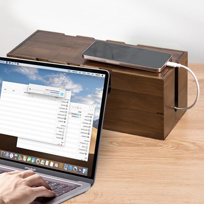 Caja Organizadora de Cables de Madera PandaRoad 31x12.5cm