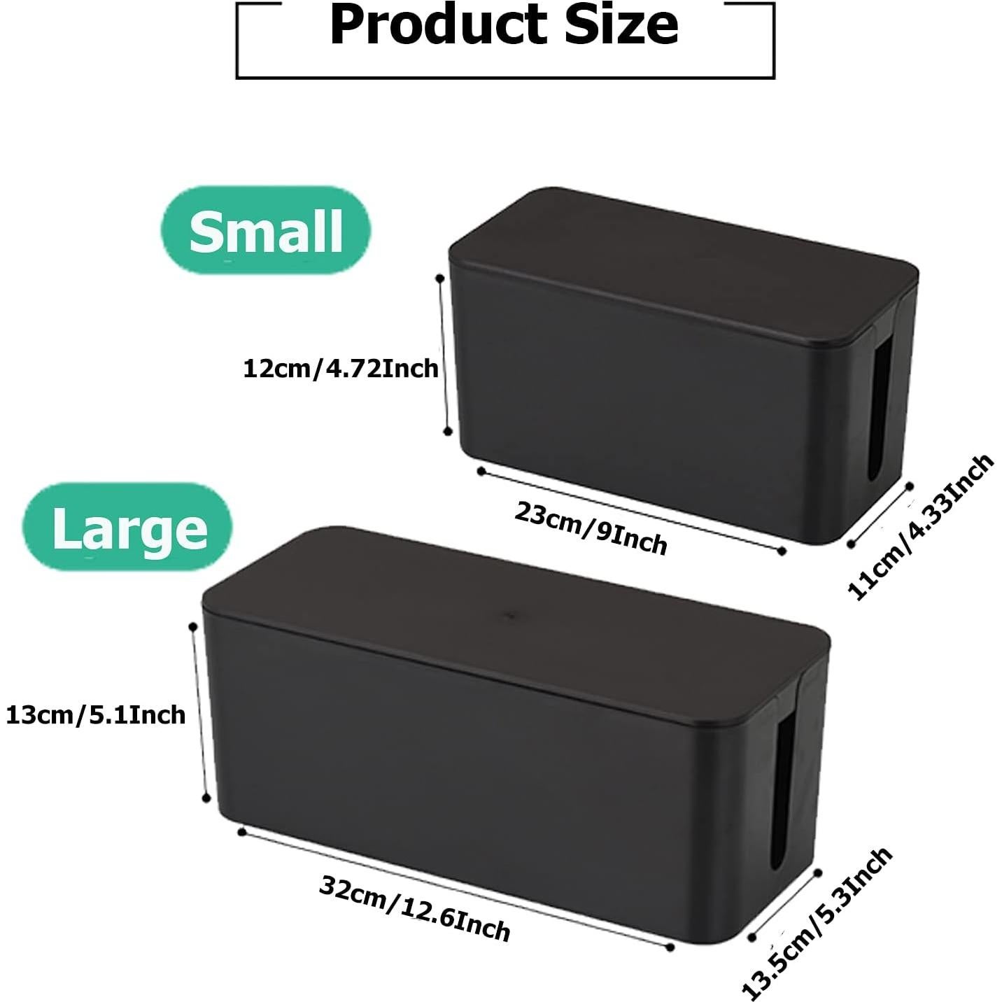 Caja Organizadora de Cables SunnyZoo Pequeña Negra 22.86x10.99cm