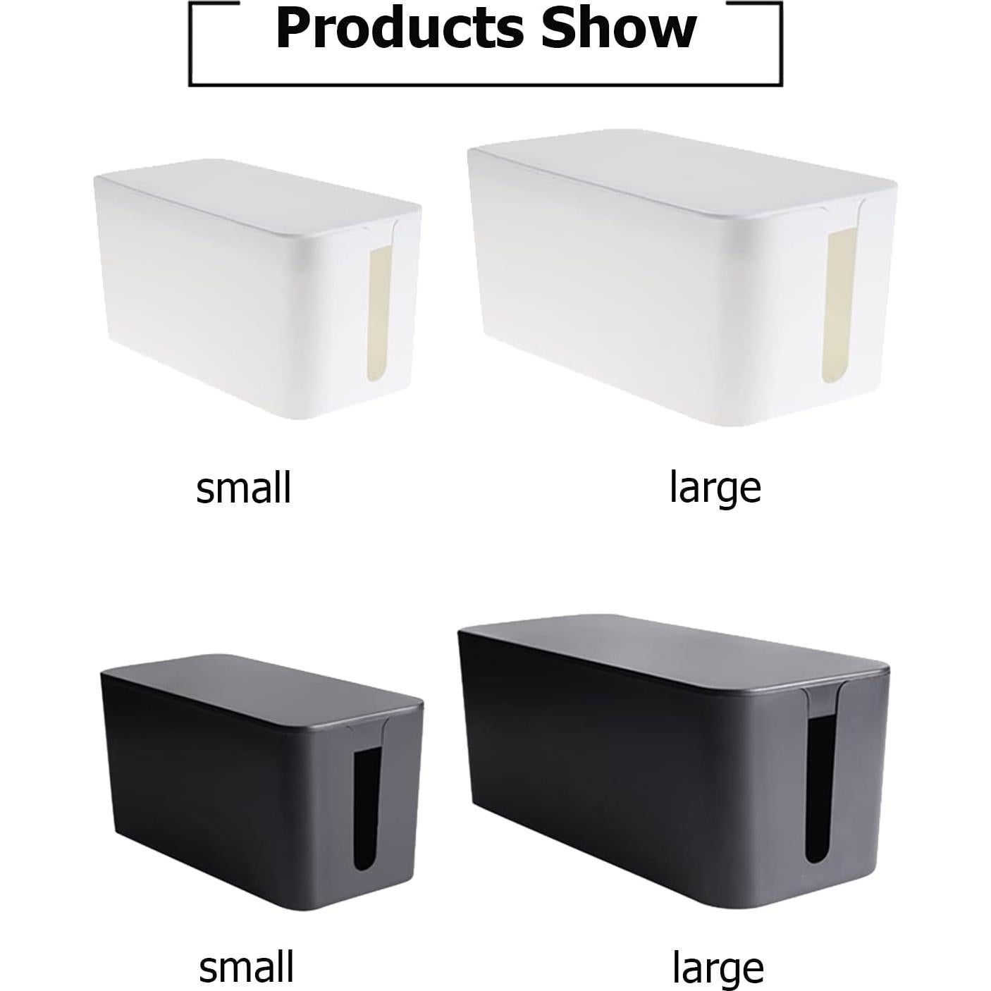 Caja Organizadora de Cables SunnyZoo Pequeña Negra 22.86x10.99cm