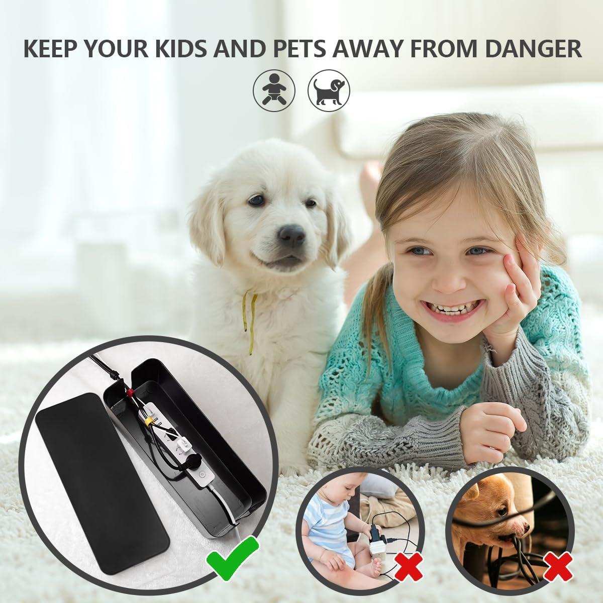 Caja Organizadora de Cables Tuwechen Grande Negra - 40.9x15.7 cm