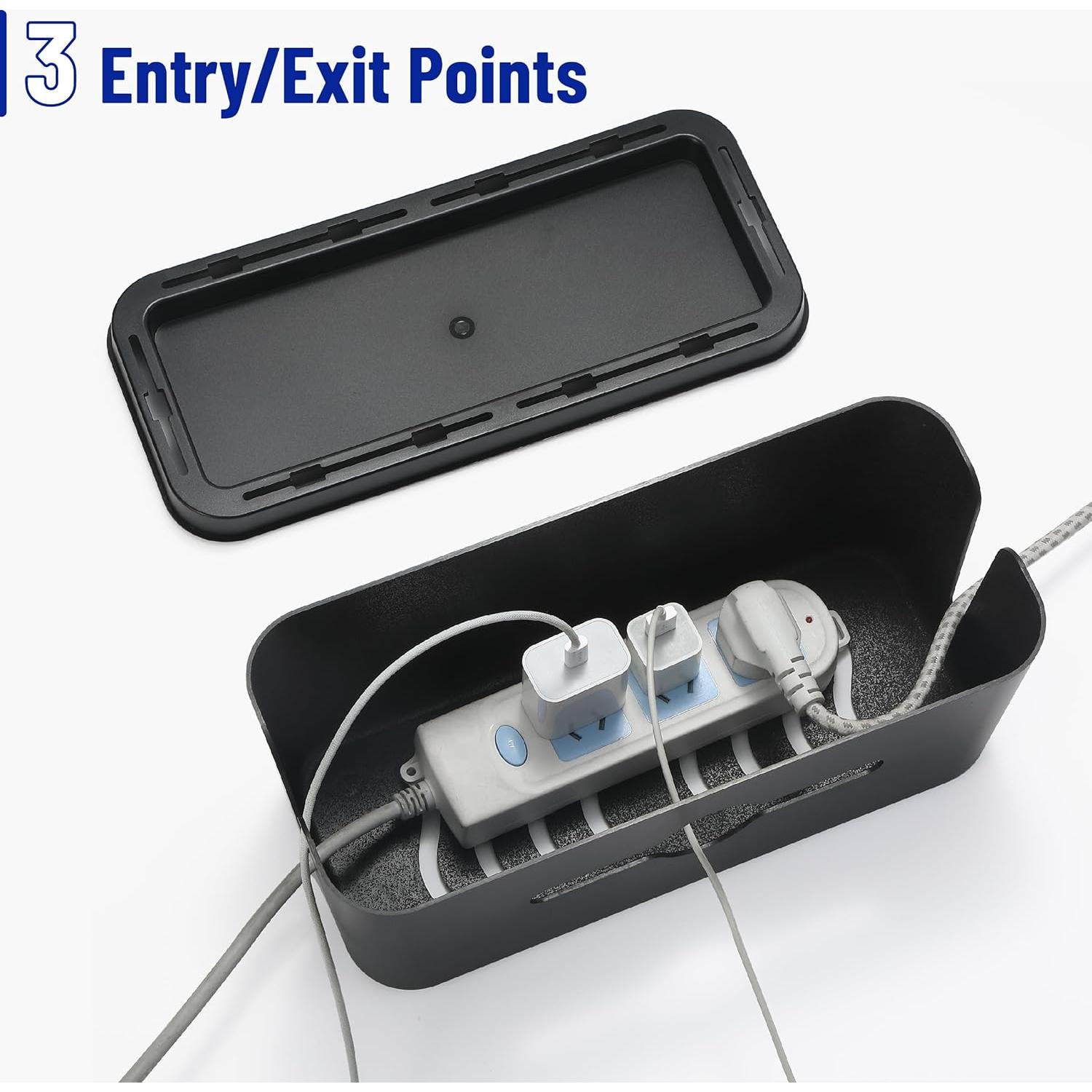 Caja Organizadora de Cables Bates, Mediana, 27.94 cm, Incluye Clips y Bridas