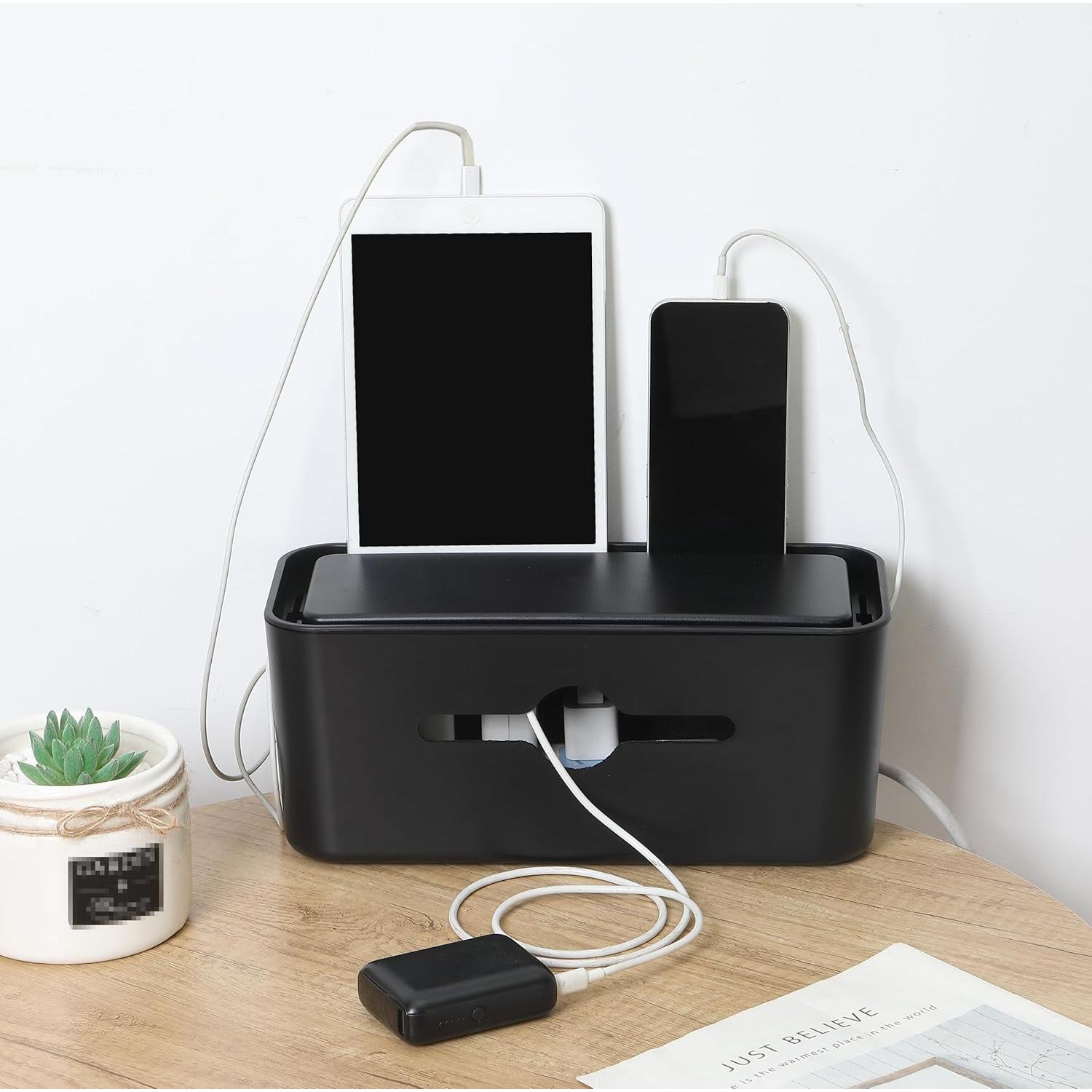 Caja Organizadora de Cables Bates, Mediana, 27.94 cm, Incluye Clips y Bridas