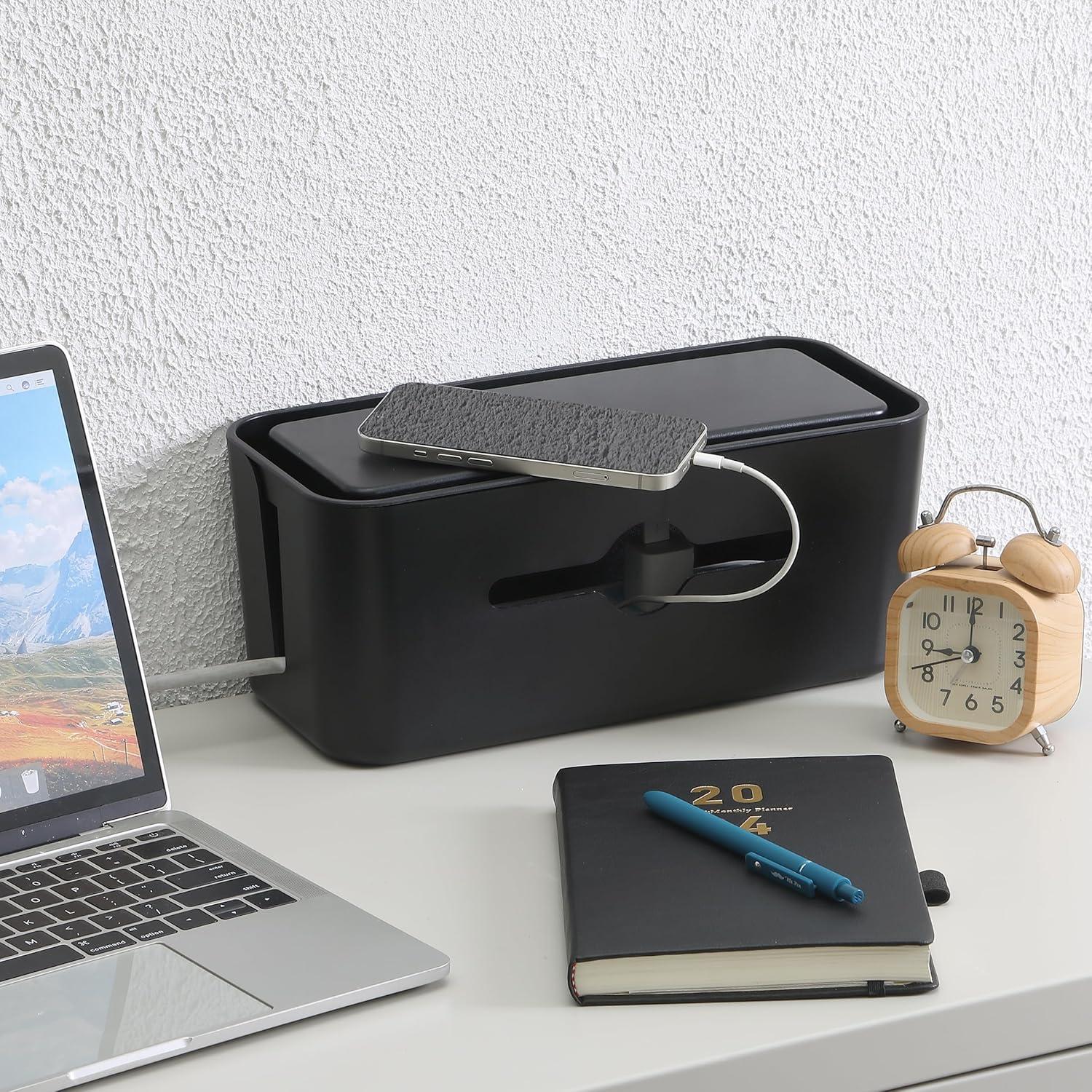 Caja Organizadora de Cables Bates, Mediana, 27.94 cm, Incluye Clips y Bridas