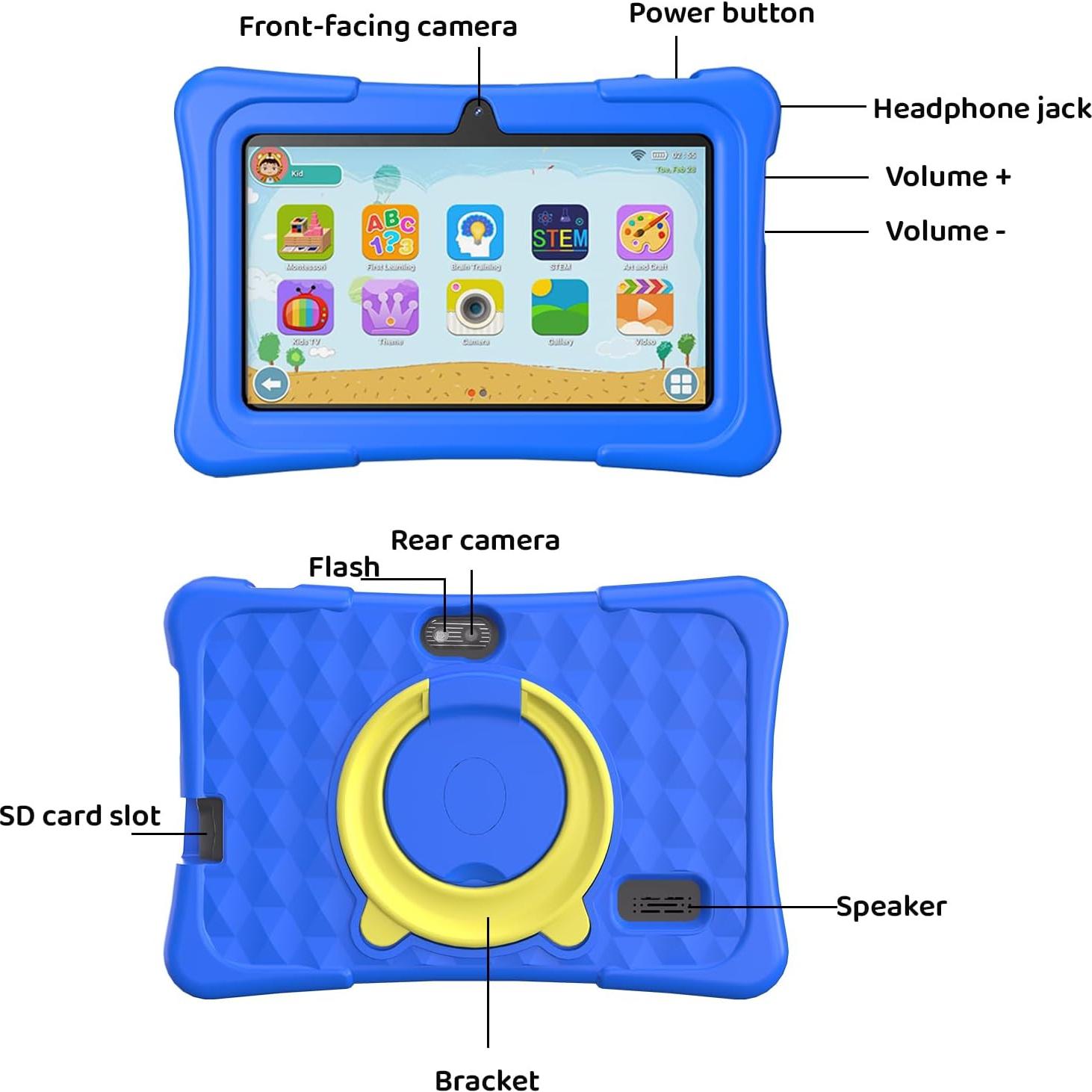 Tableta para Niños aiprotablet K07 Pro 7" Android 15 8GB+32GB