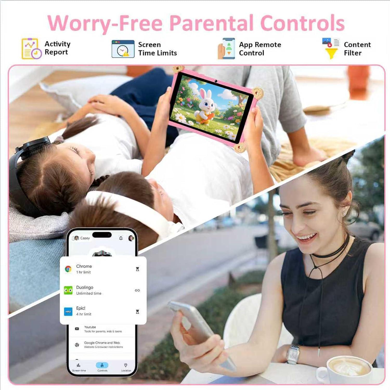 Tableta Android para Niños Topsand 8" Rosa 6GB 32GB WiFi 6