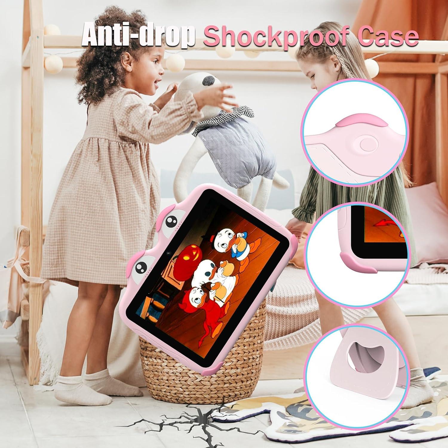 Tableta YINOCHE F10 para Niños 10.1" Android 64GB Rosa