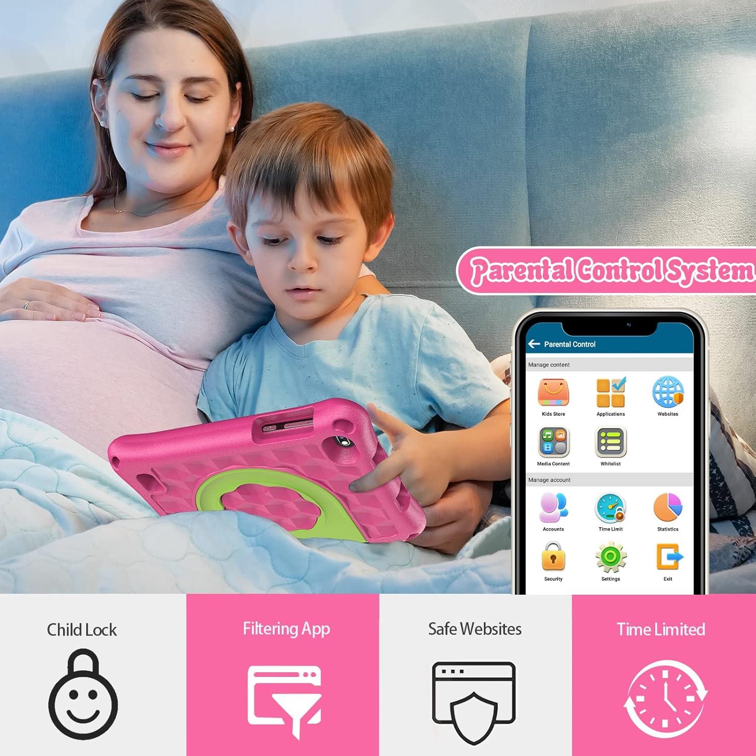 Tablet VASOUN M7 Kids 7" Android 13 32GB Rosa con Control Parental