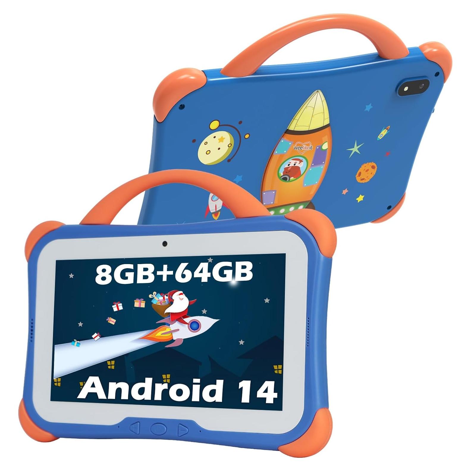 Tableta para Niños Weelikeit C28 7" 8GB RAM 64GB Android 14 Azul