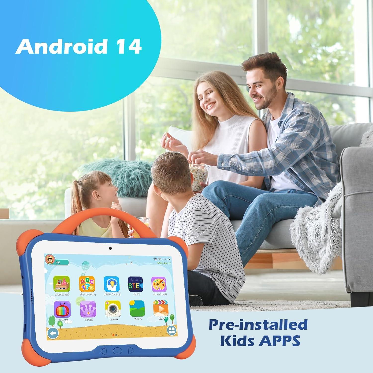 Tableta para Niños Weelikeit C28 7" 8GB RAM 64GB Android 14 Azul