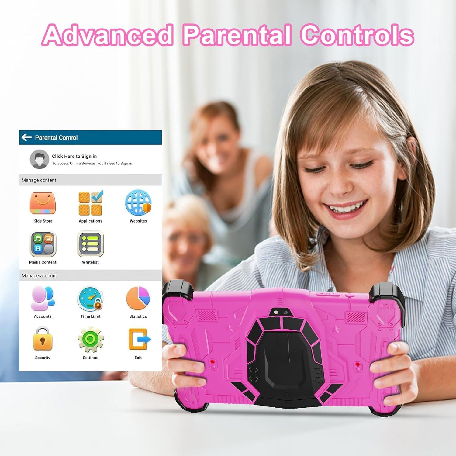 Tableta Android 14 Fivahiva 7" para Niños 8GB/64GB Rosa