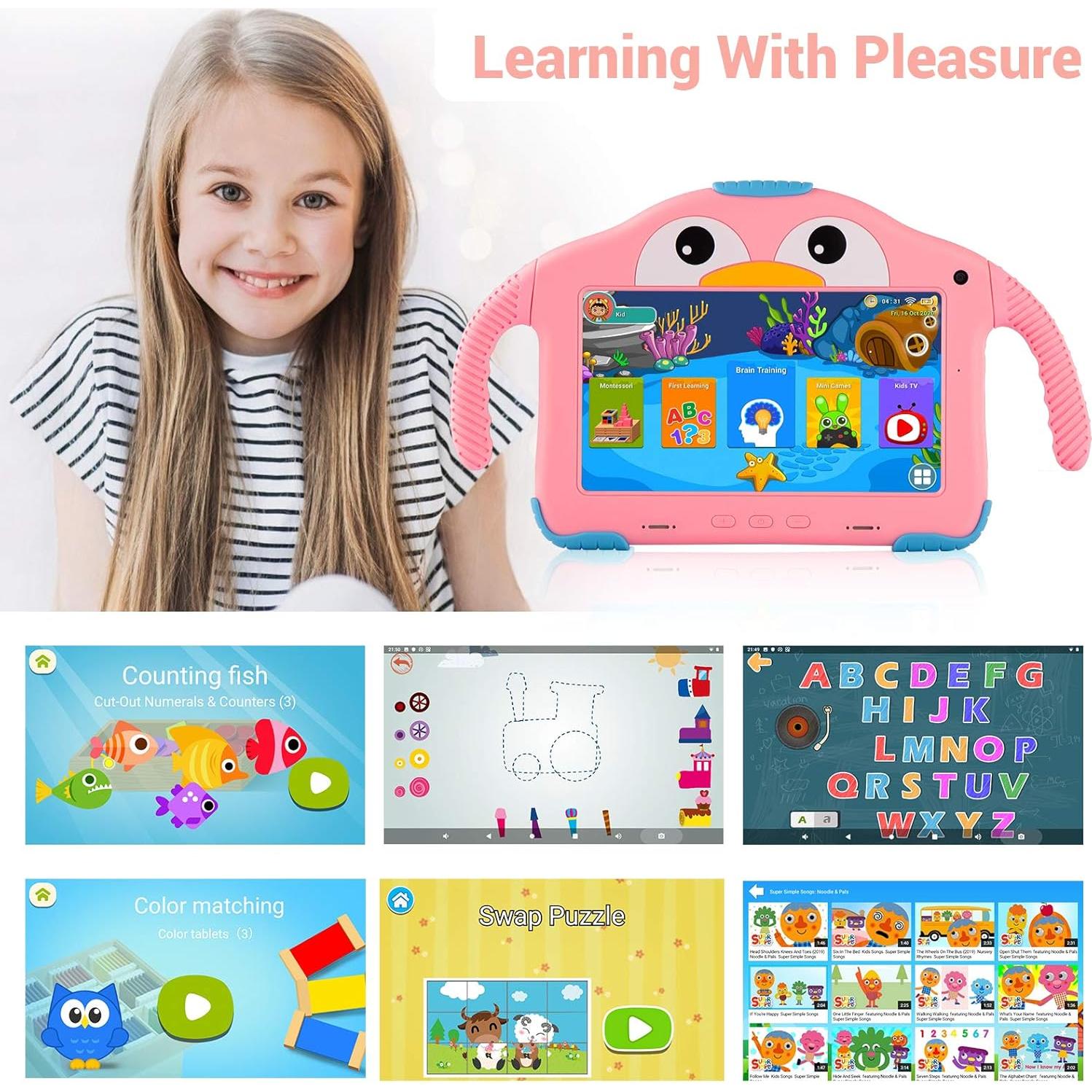 Tableta Infantil YosaToo 7" Android 10 Rosa 32GB 1GB RAM