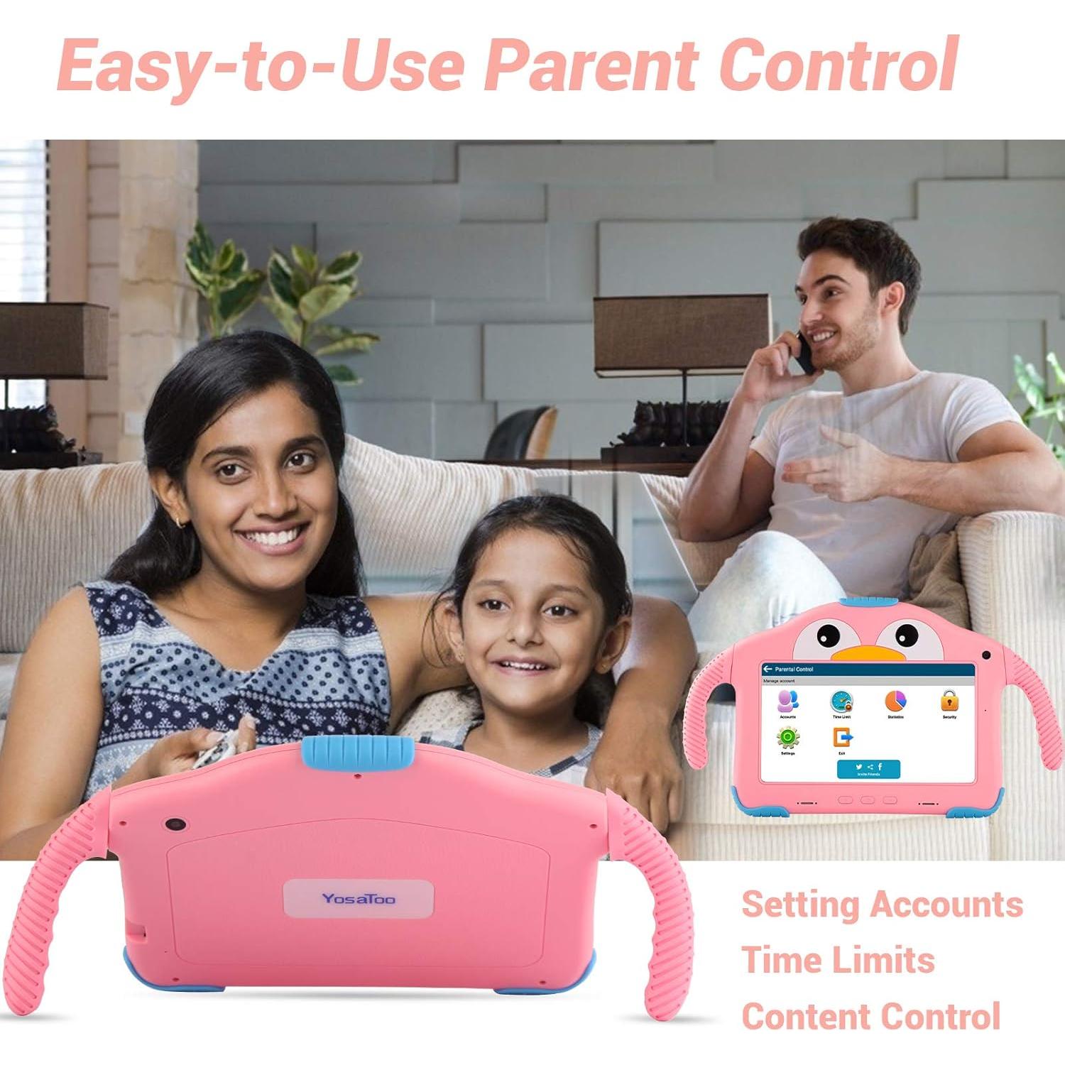 Tableta Infantil YosaToo 7" Android 10 Rosa 32GB 1GB RAM