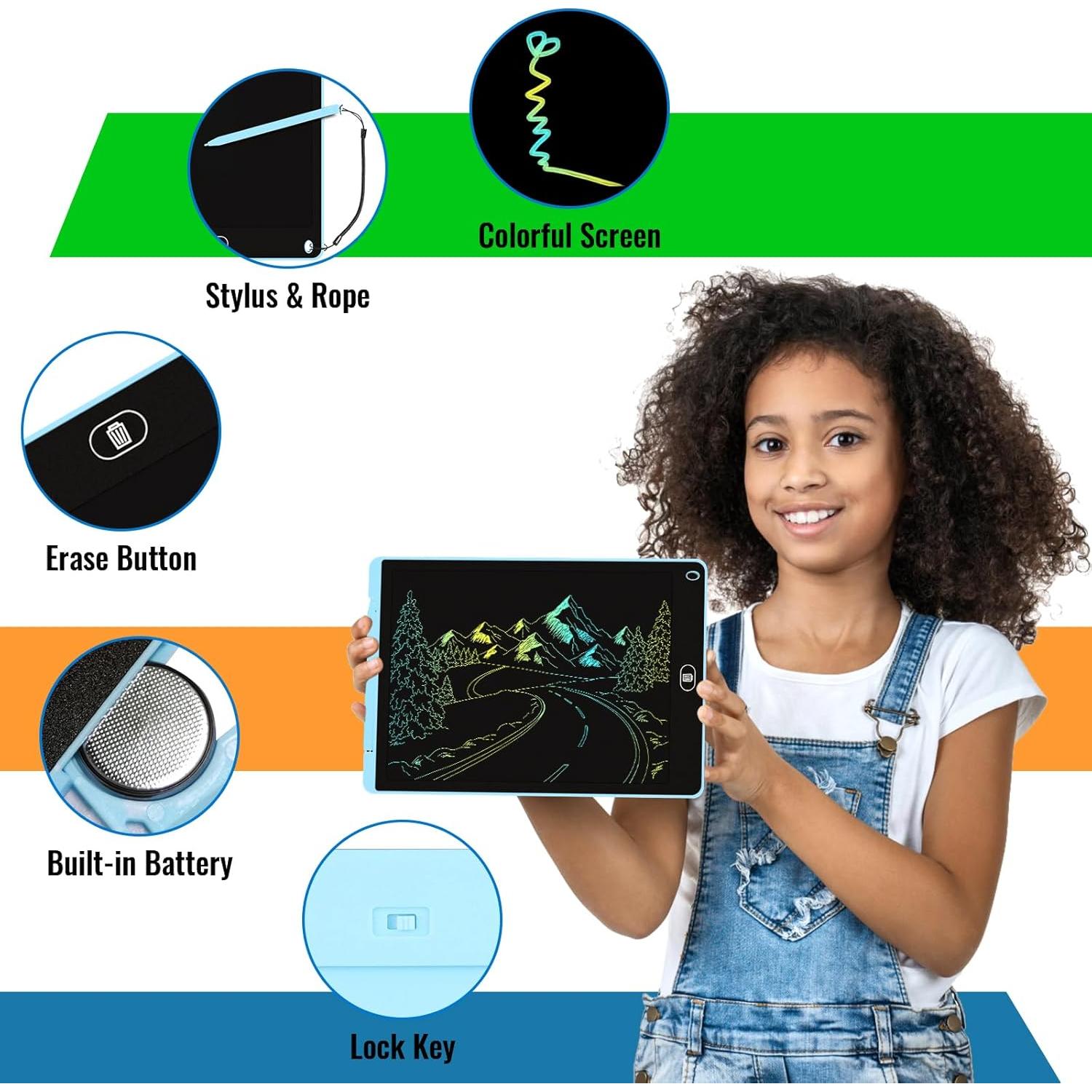 Paquete de 2 Tablets de Escritura LCD 12" Electight - Azul