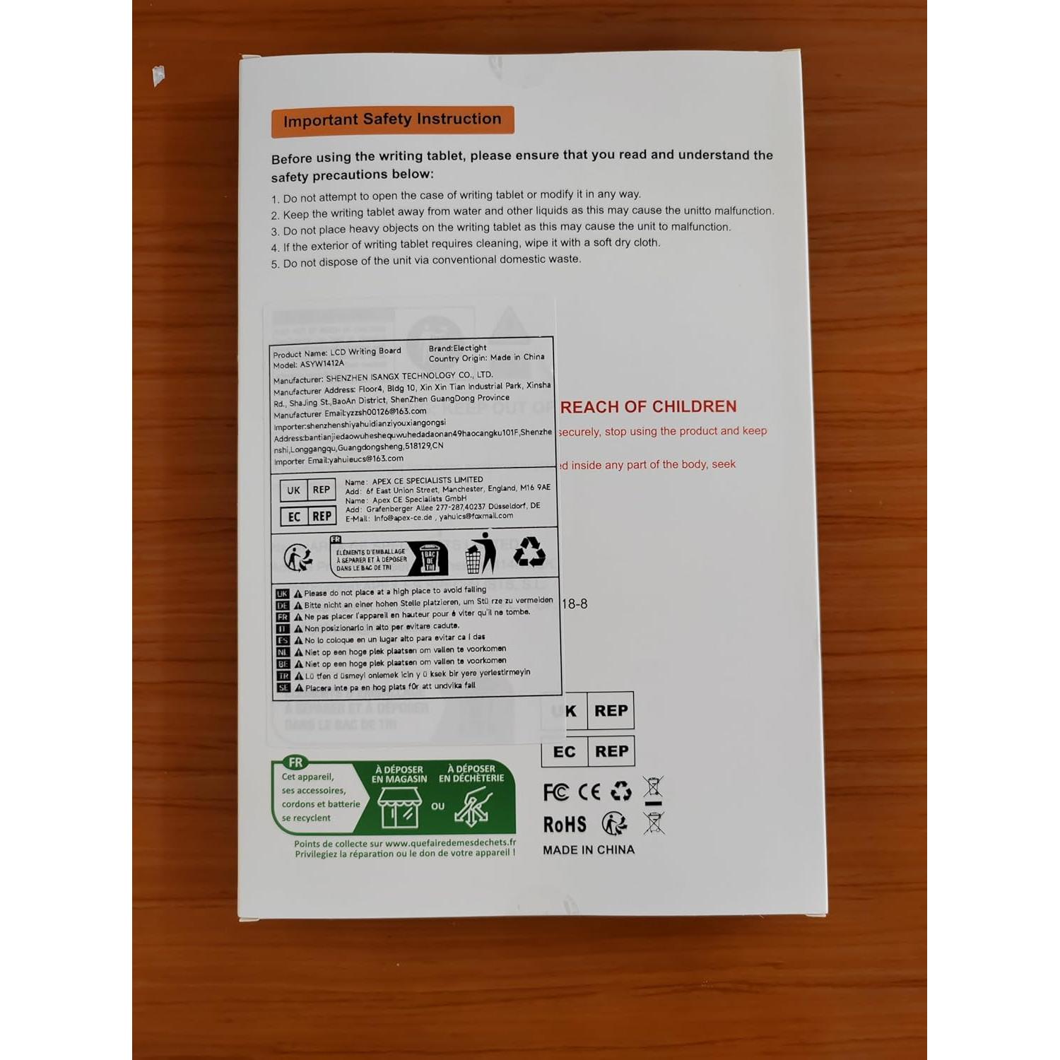 Paquete de 2 Tablets de Escritura LCD 12" Electight - Azul