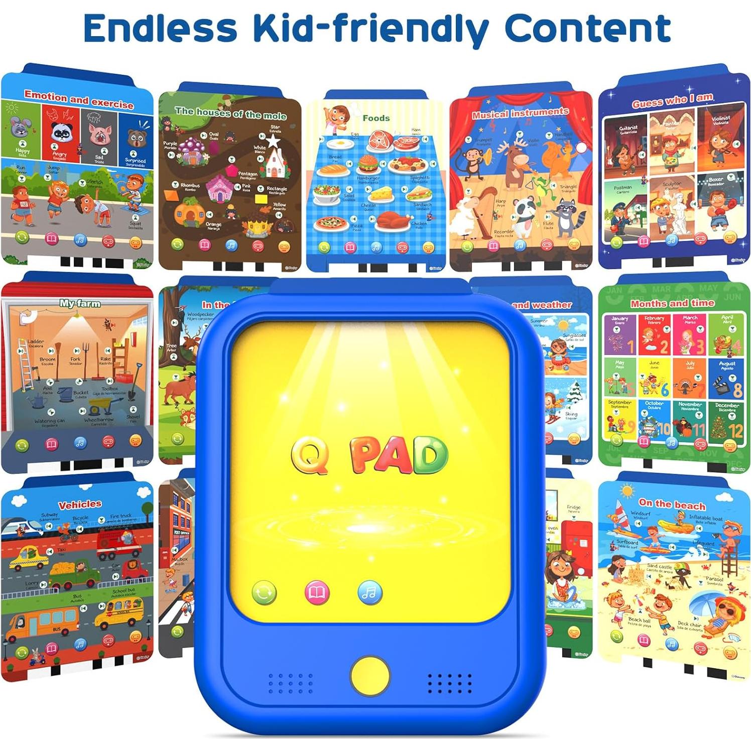 Tableta de Aprendizaje Qiaojoy para Niños 2-6 Años Bilingüe