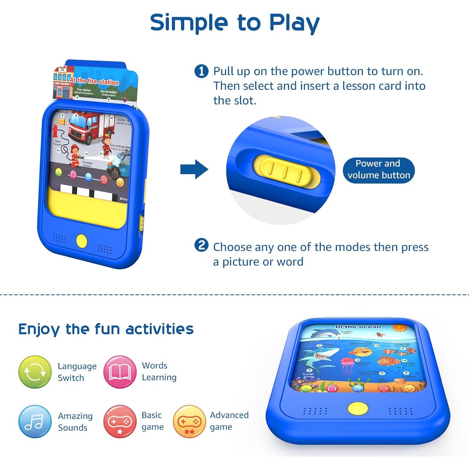 Tableta de Aprendizaje Qiaojoy para Niños 2-6 Años Bilingüe