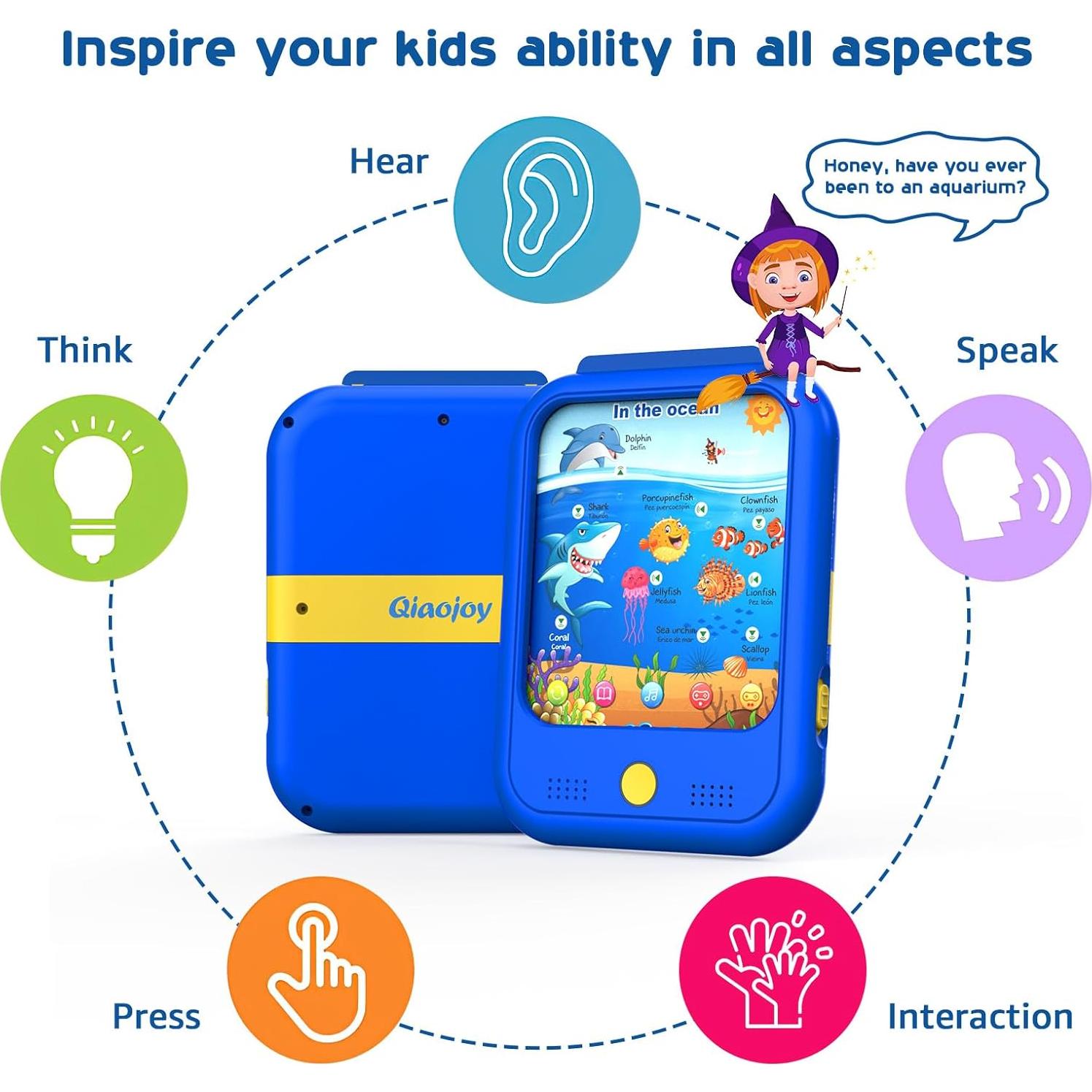 Tableta de Aprendizaje Qiaojoy para Niños 2-6 Años Bilingüe