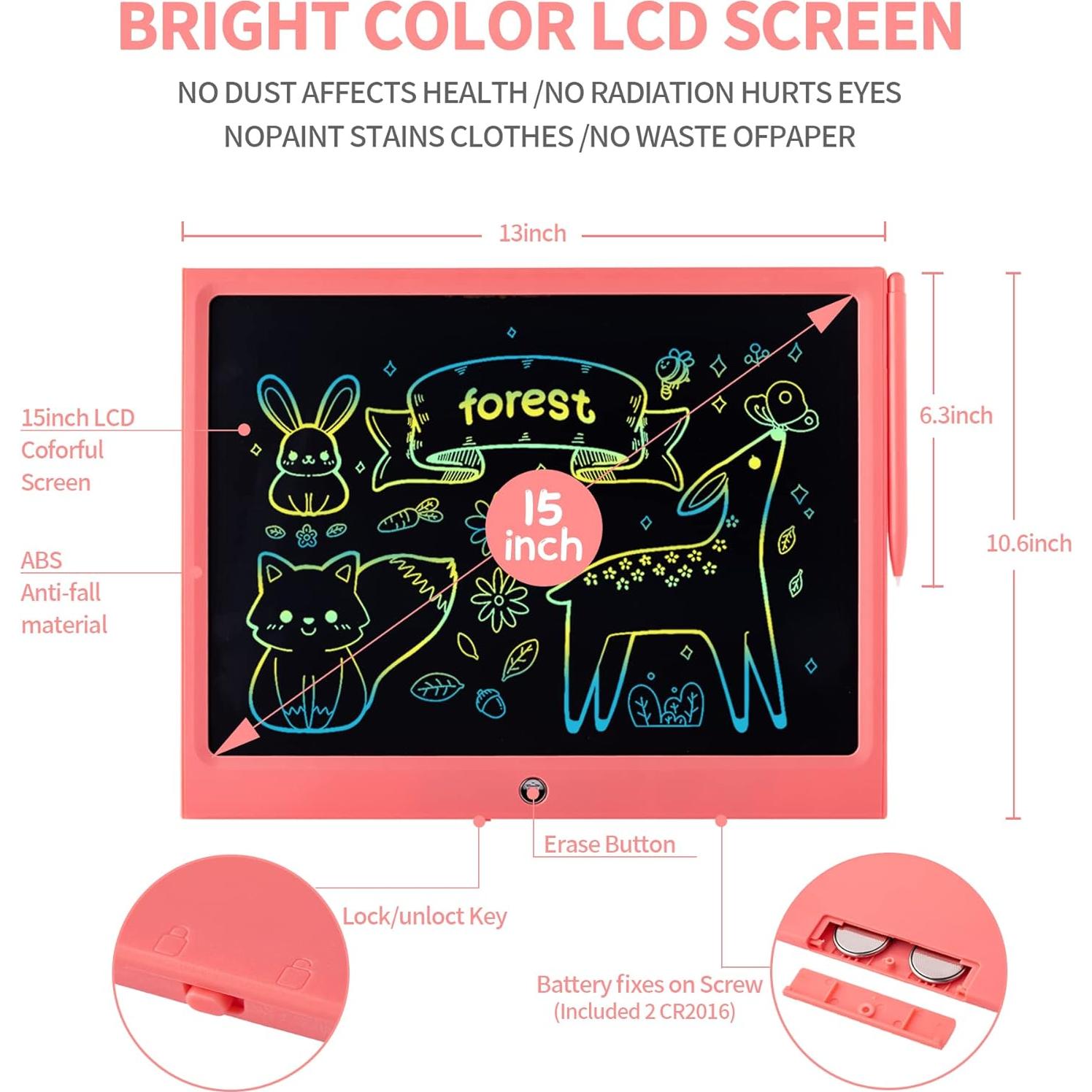 Tableta de Escritura LCD HHN 38 cm Rosa para Niños